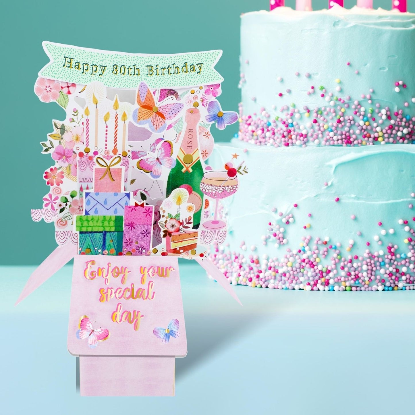 Clever Cube 80th Birthday For Her Party Time Fun! Birthday Pop Up Greeting Card