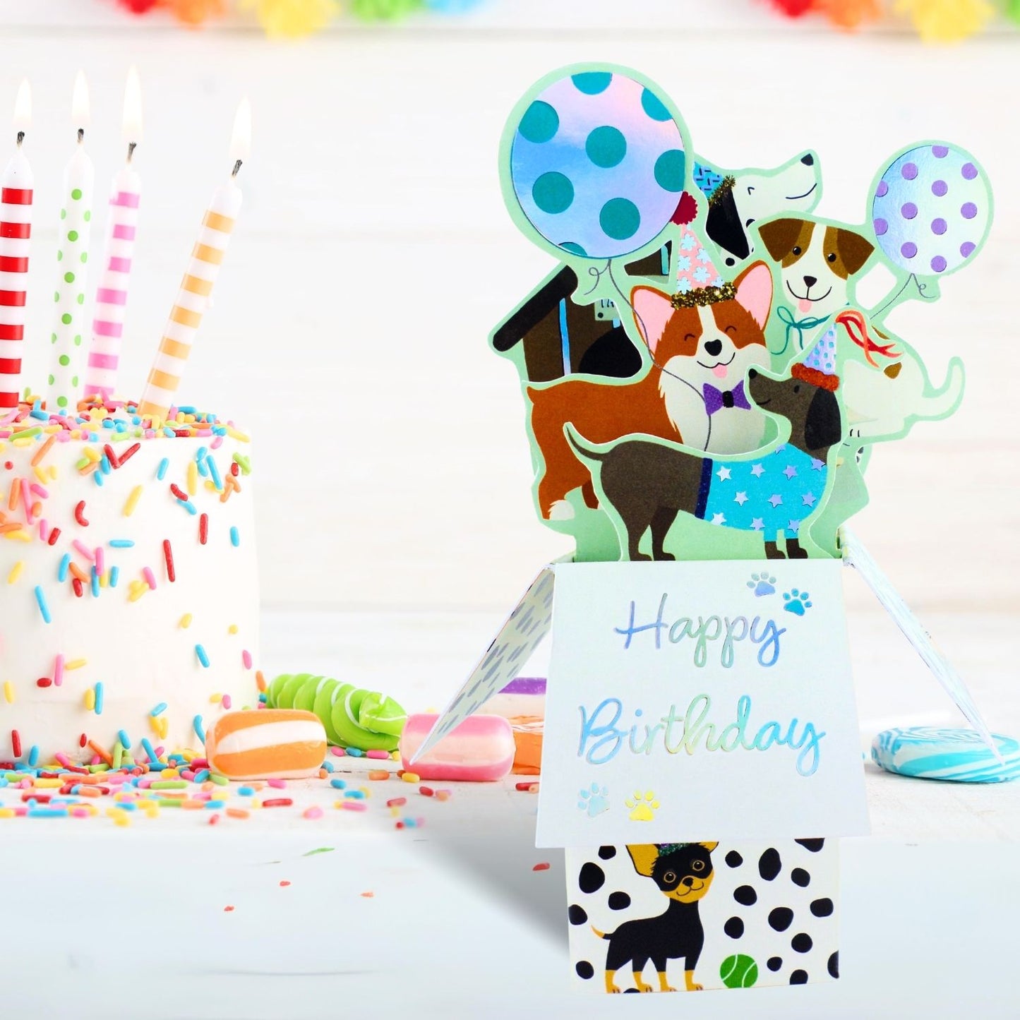 Clever Cube Happy Birthday Pawty Pups Birthday Pop Up Greeting Card