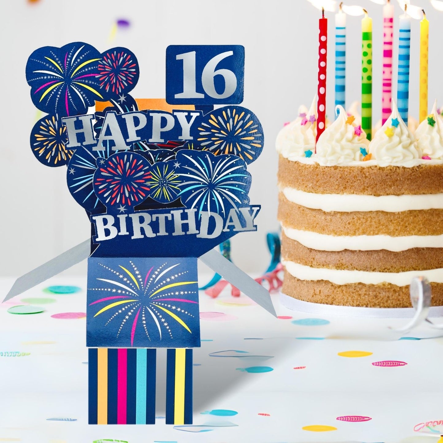 Clever Cube 16th Birthday For Him Birthday Pop Up Greeting Card
