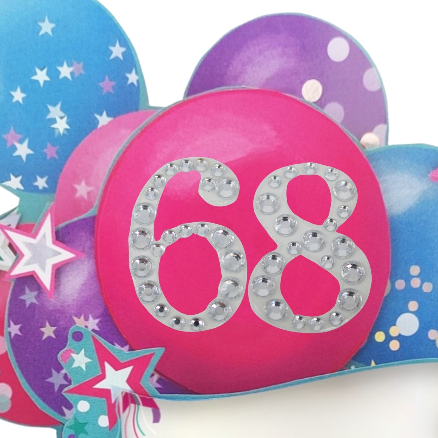 Age 68 Diamante Numbers For Birthday Clever Cubes