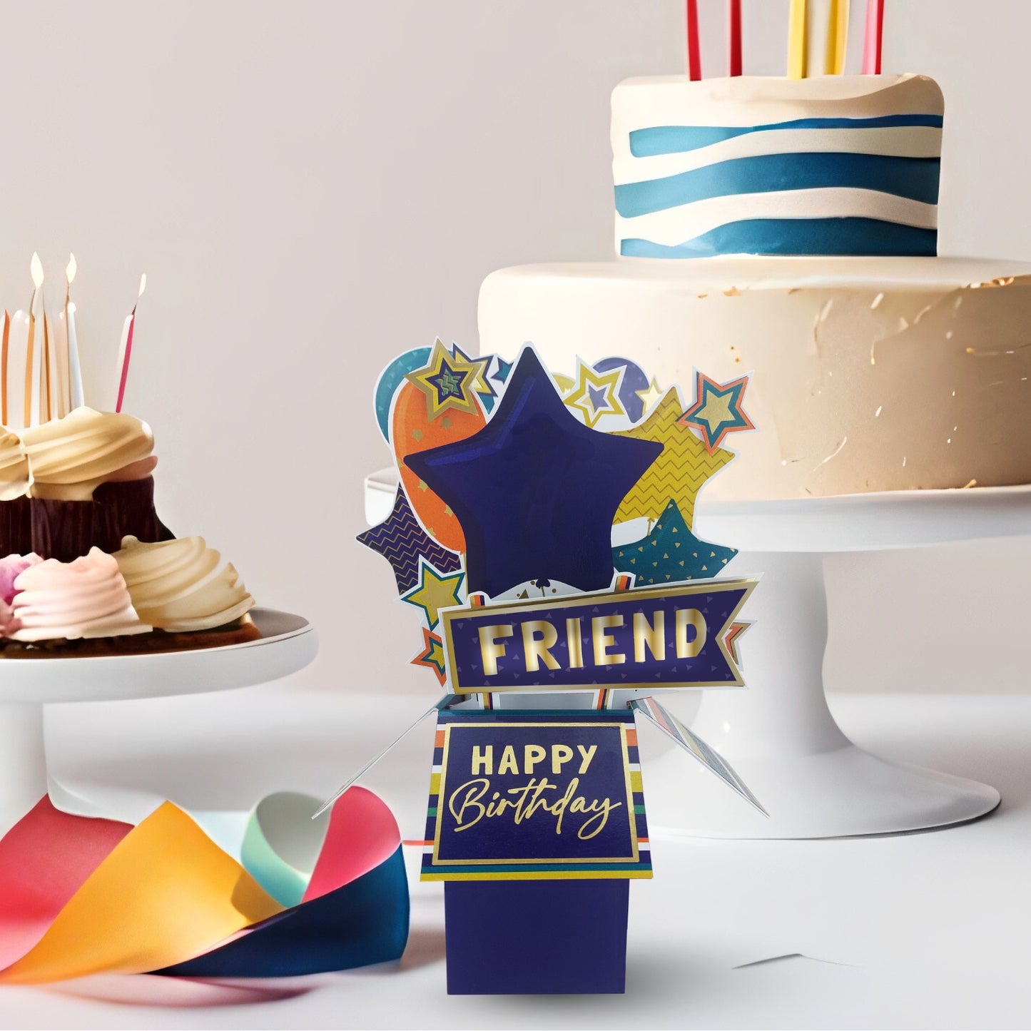 Clever Cubes Friend Happy Birthday Pop Up Birthday Card For Him 3D Cube Card