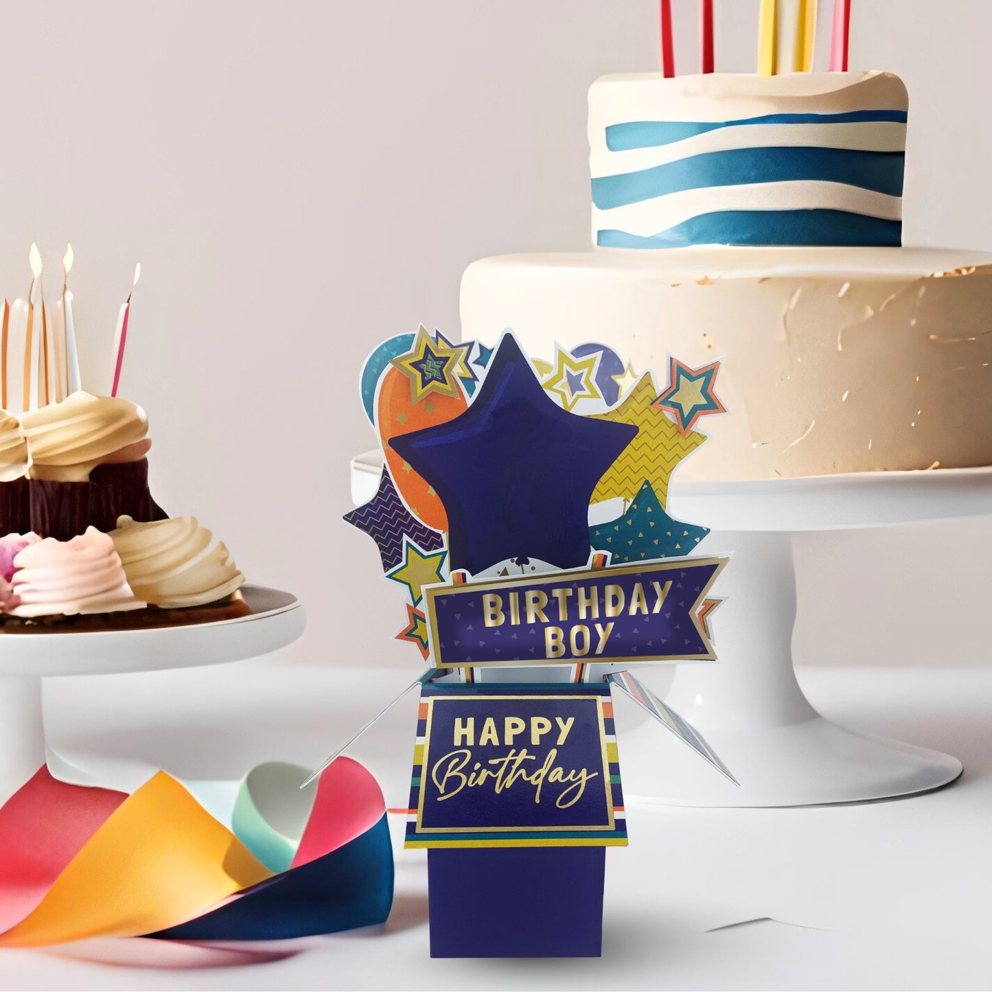 Clever Cubes Birthday Boy Pop Up Birthday Card For Him 3D Cube Card