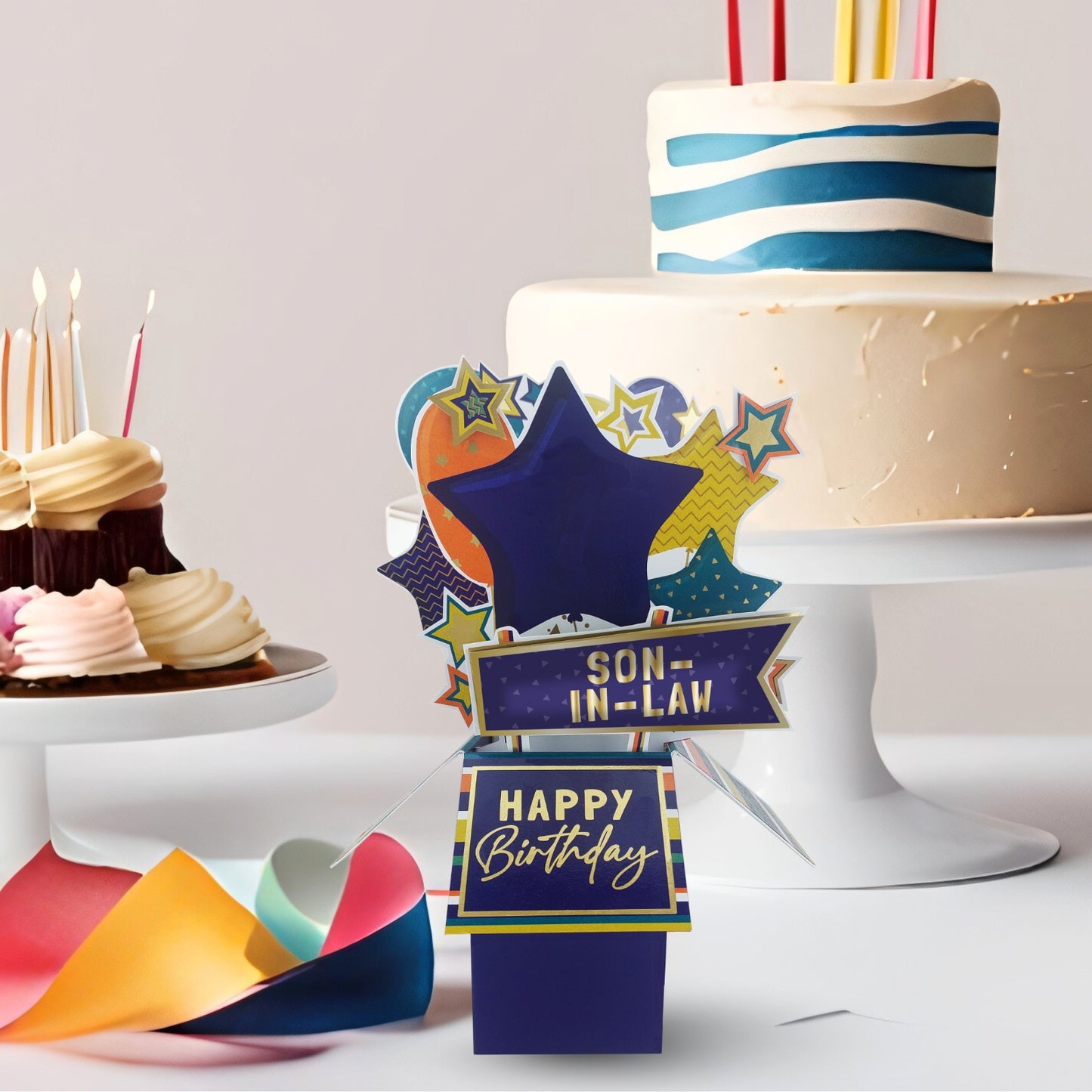 Clever Cubes Son-In-Law Pop Up Birthday Card For Him 3D Cube Card