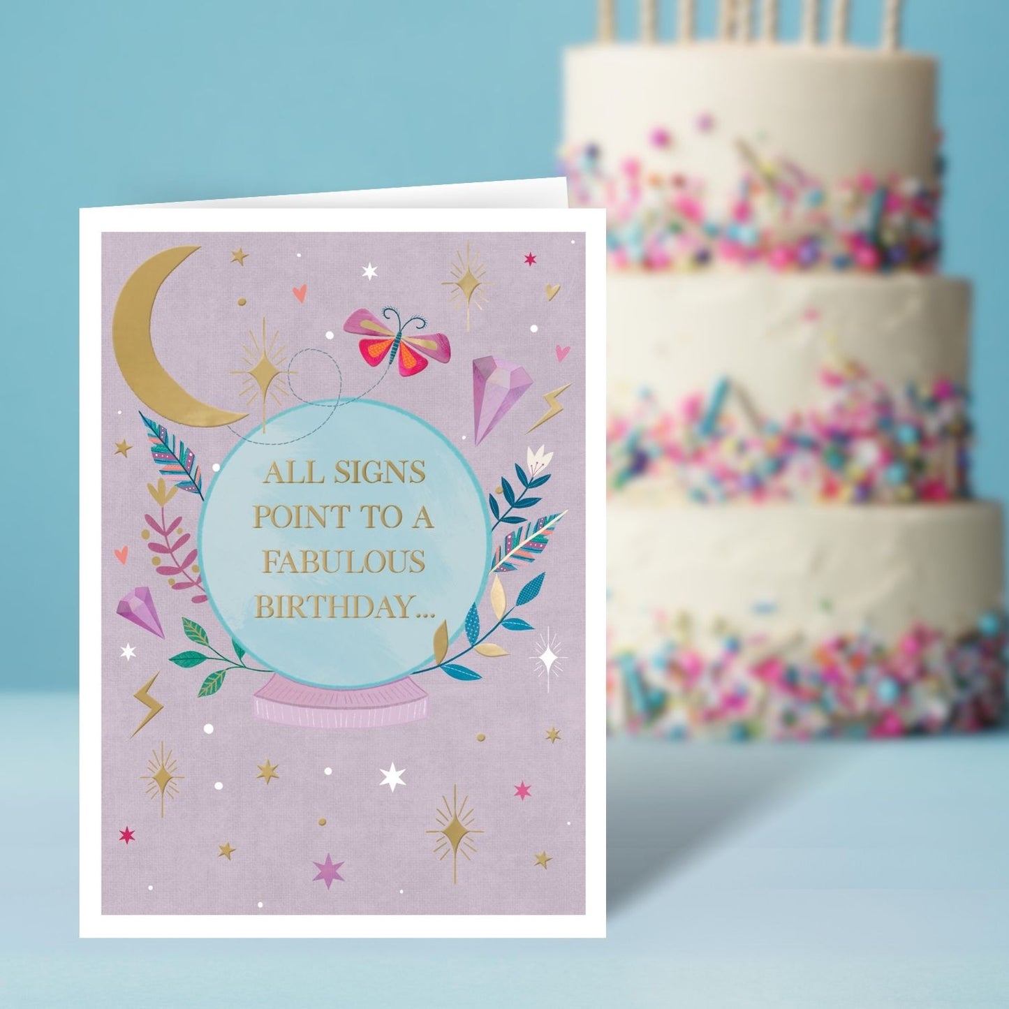 Signs Point To A Fabulous Birthday Magic Moon Contemporary Birthday Card