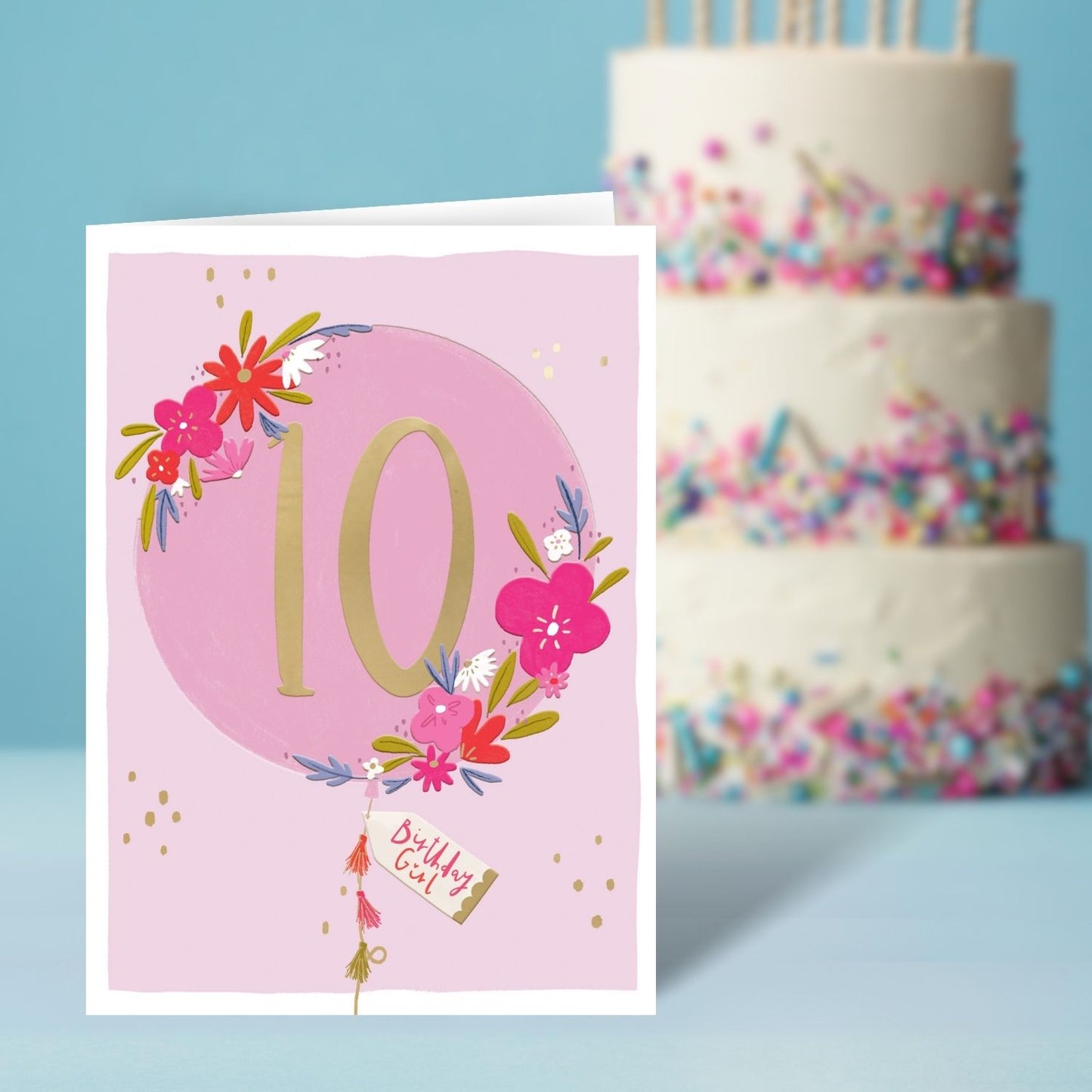 Age 10 Birthday Girl 10th Bloomin' Fun! Contemporary Birthday Card