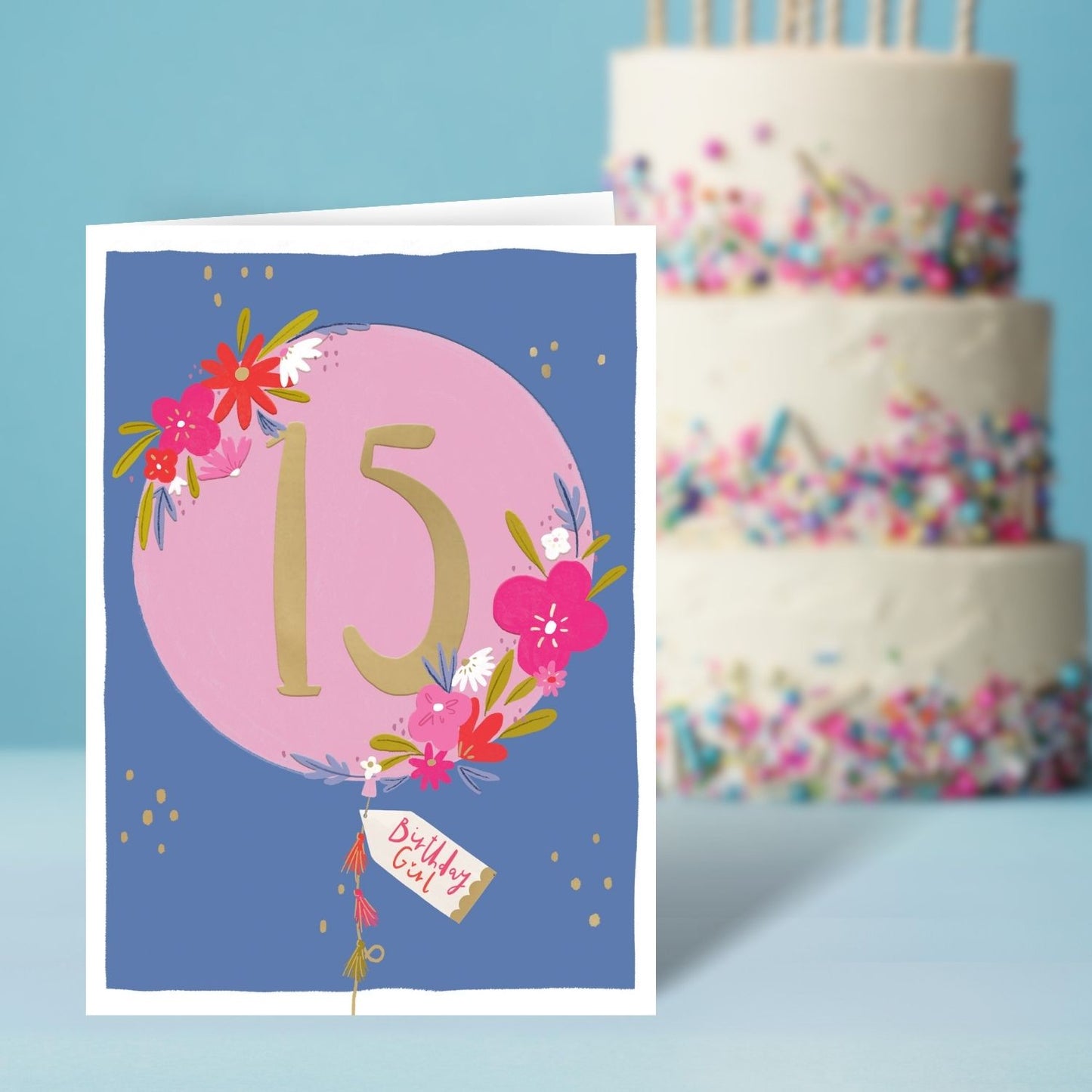 Age 15 Birthday Girl 15th Fifteen & Fabulous! Contemporary Birthday Card
