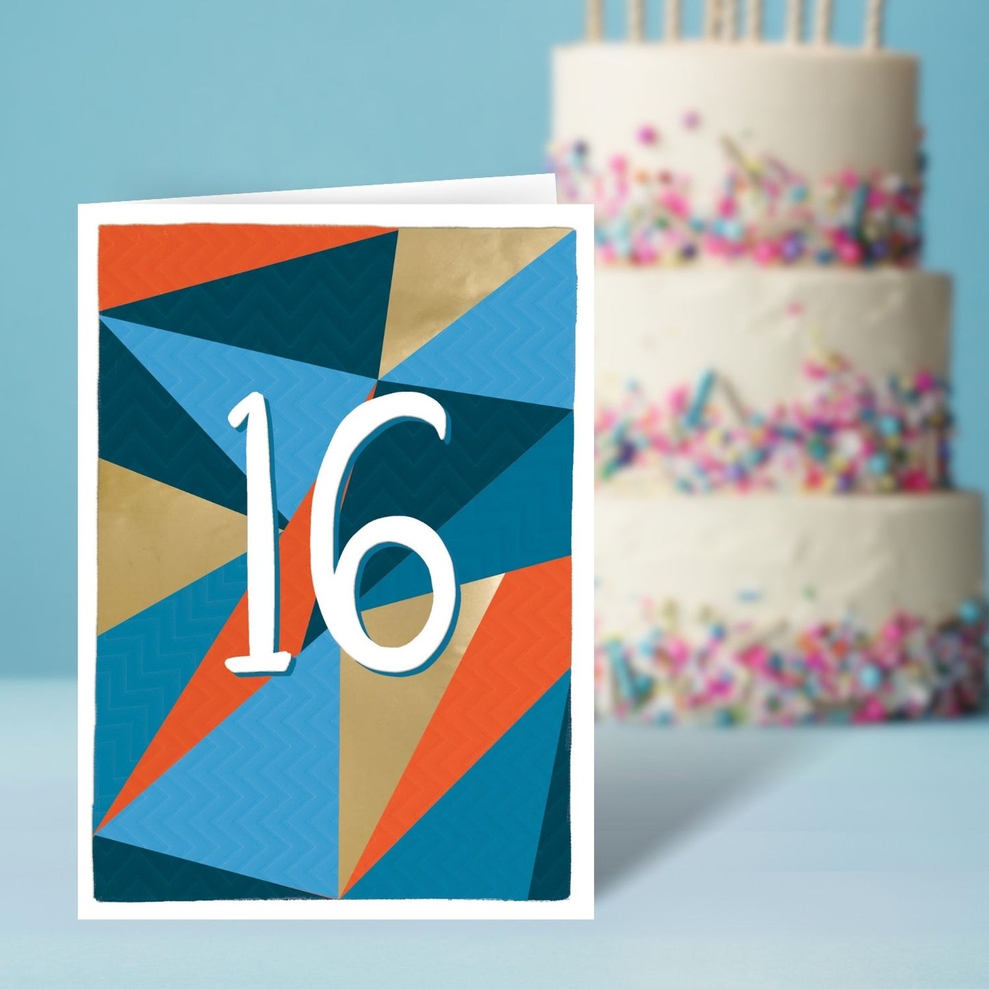 Age 16 Birthday Boy 16th Sweet Sixteen Shapes! Contemporary Birthday Card
