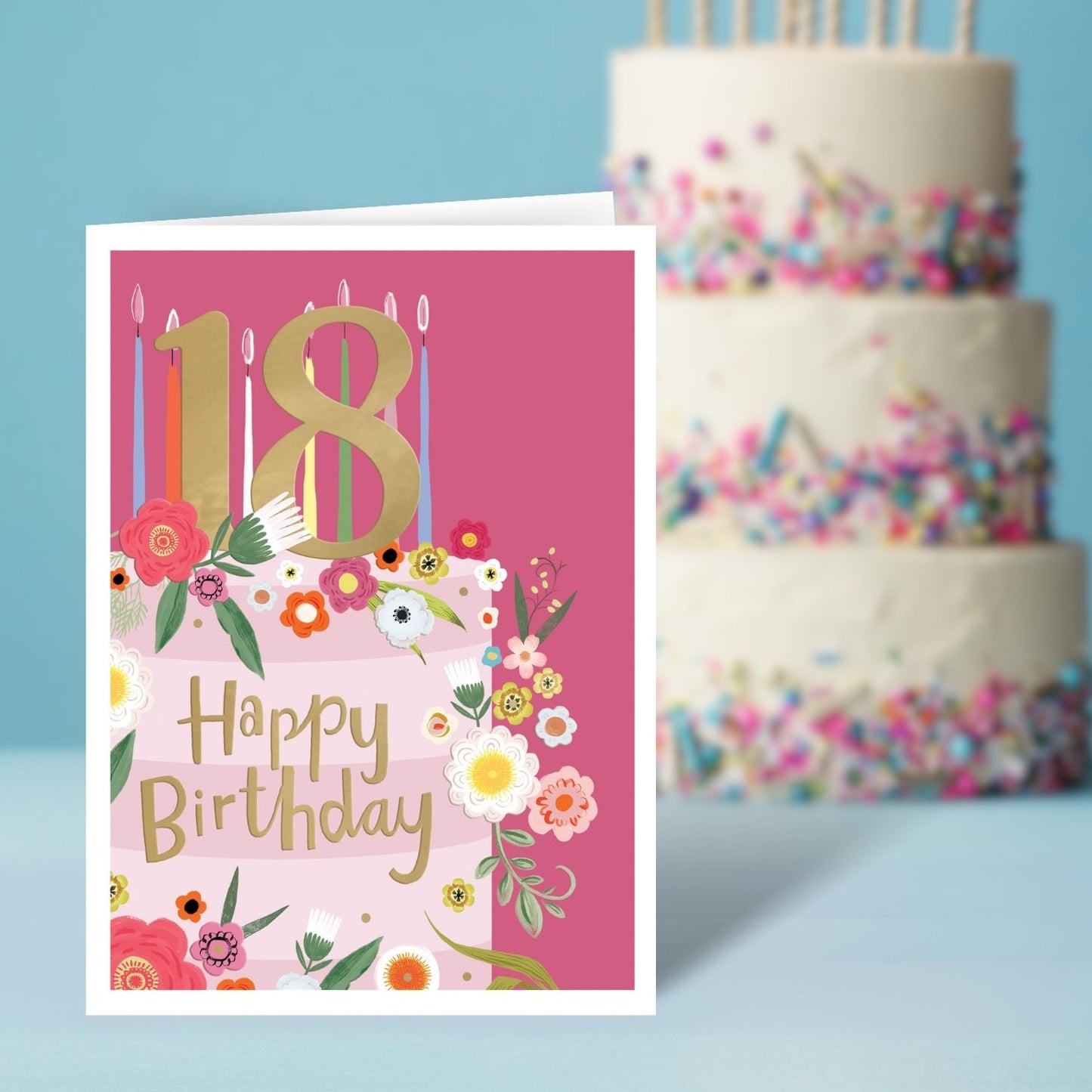 18th Happy Birthday For Her Sweet 18! Contemporary Birthday Card
