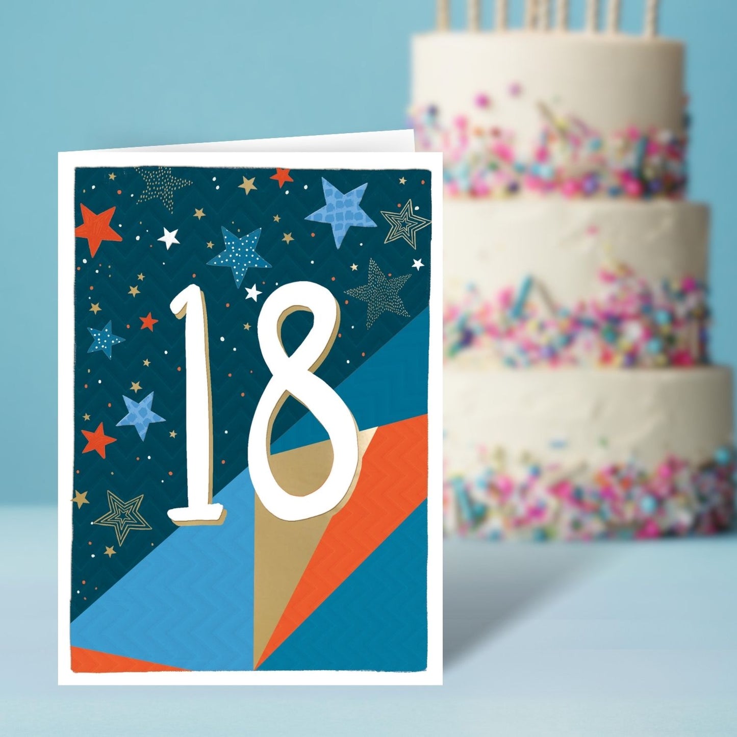 18th For Him Fun & Bright! Contemporary Birthday Card