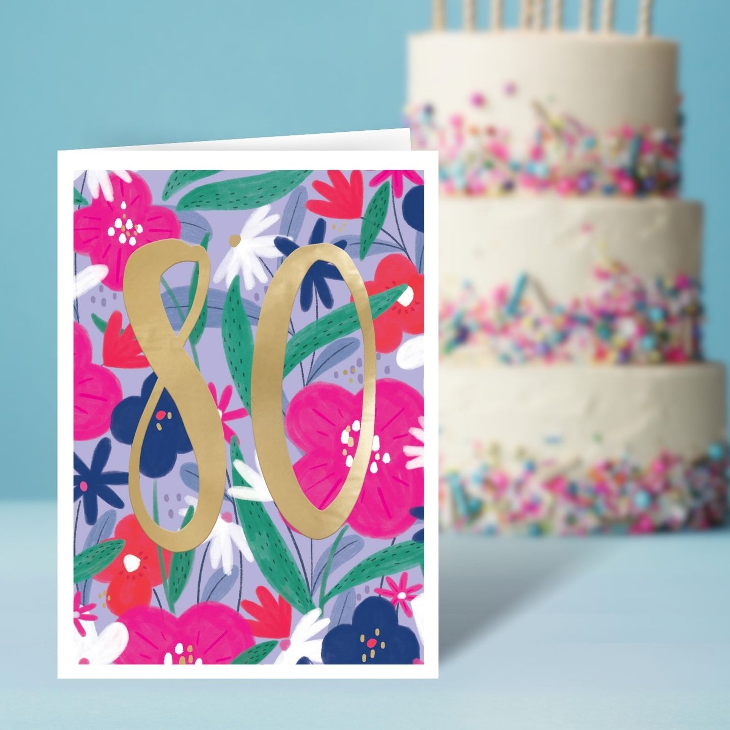 80th Birthday For Her Sparkly, Fun, Forever! Contemporary Birthday Card