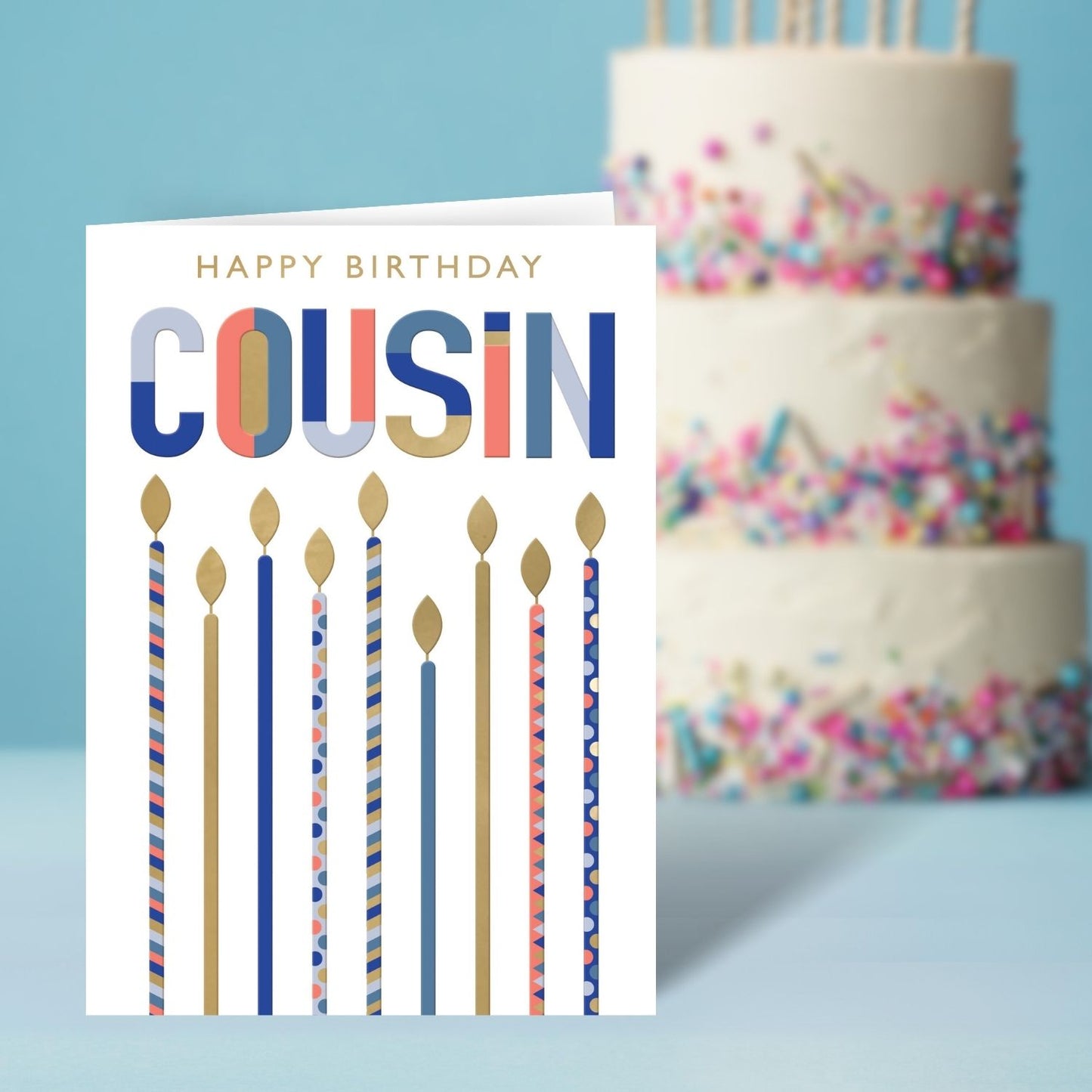 Happy Birthday Cousin Fun Flames! Contemporary Birthday Card