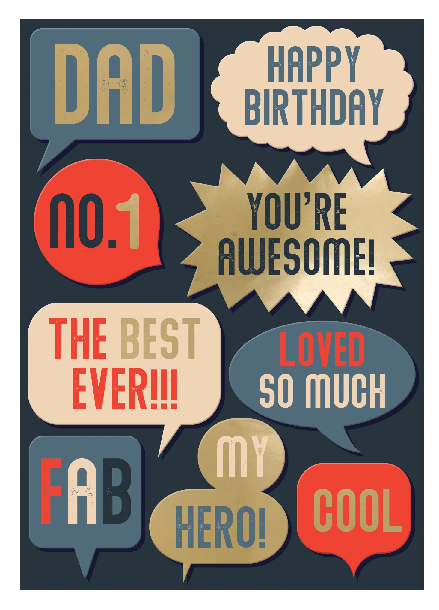 Dad Happy Birthday Dad-Tastic Fun! Contemporary Birthday Card