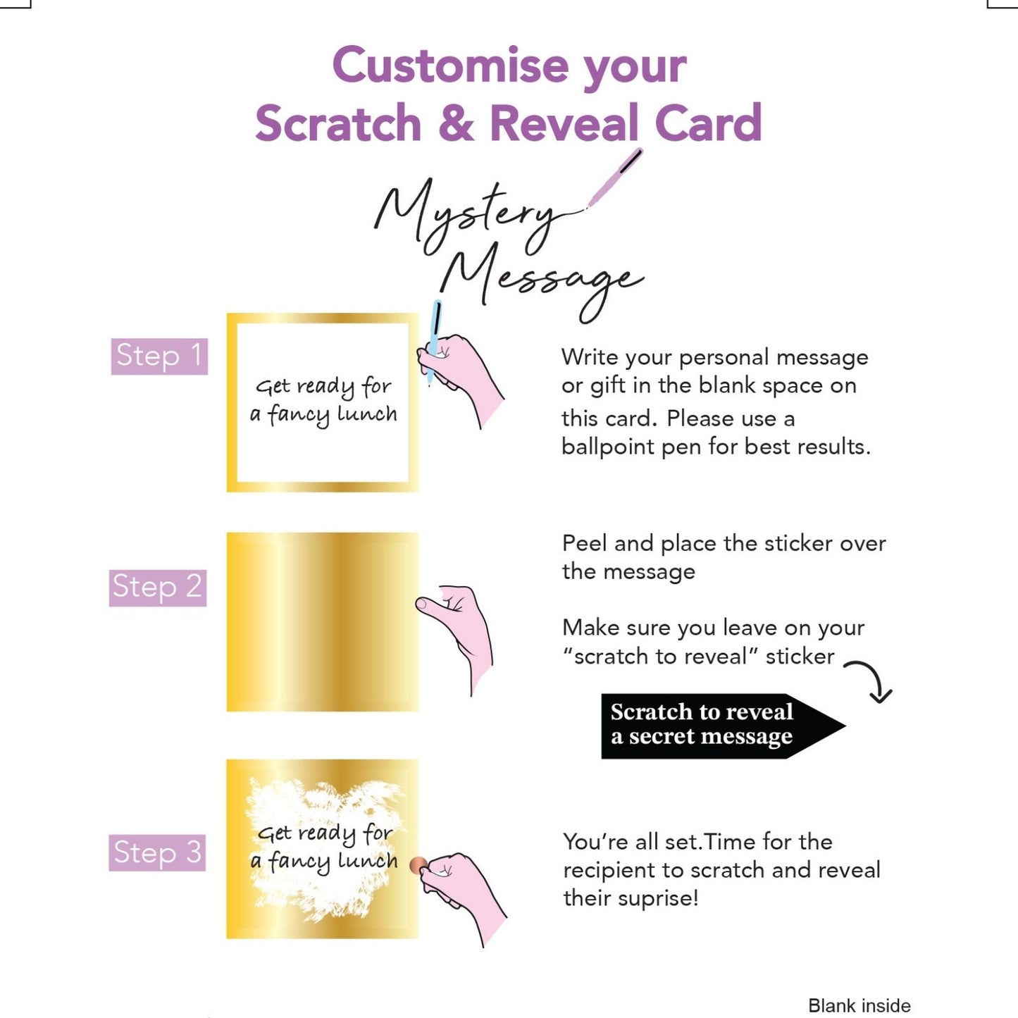 Mystery Message Floral Scratch-To-Reveal Secret Message Birthday Card