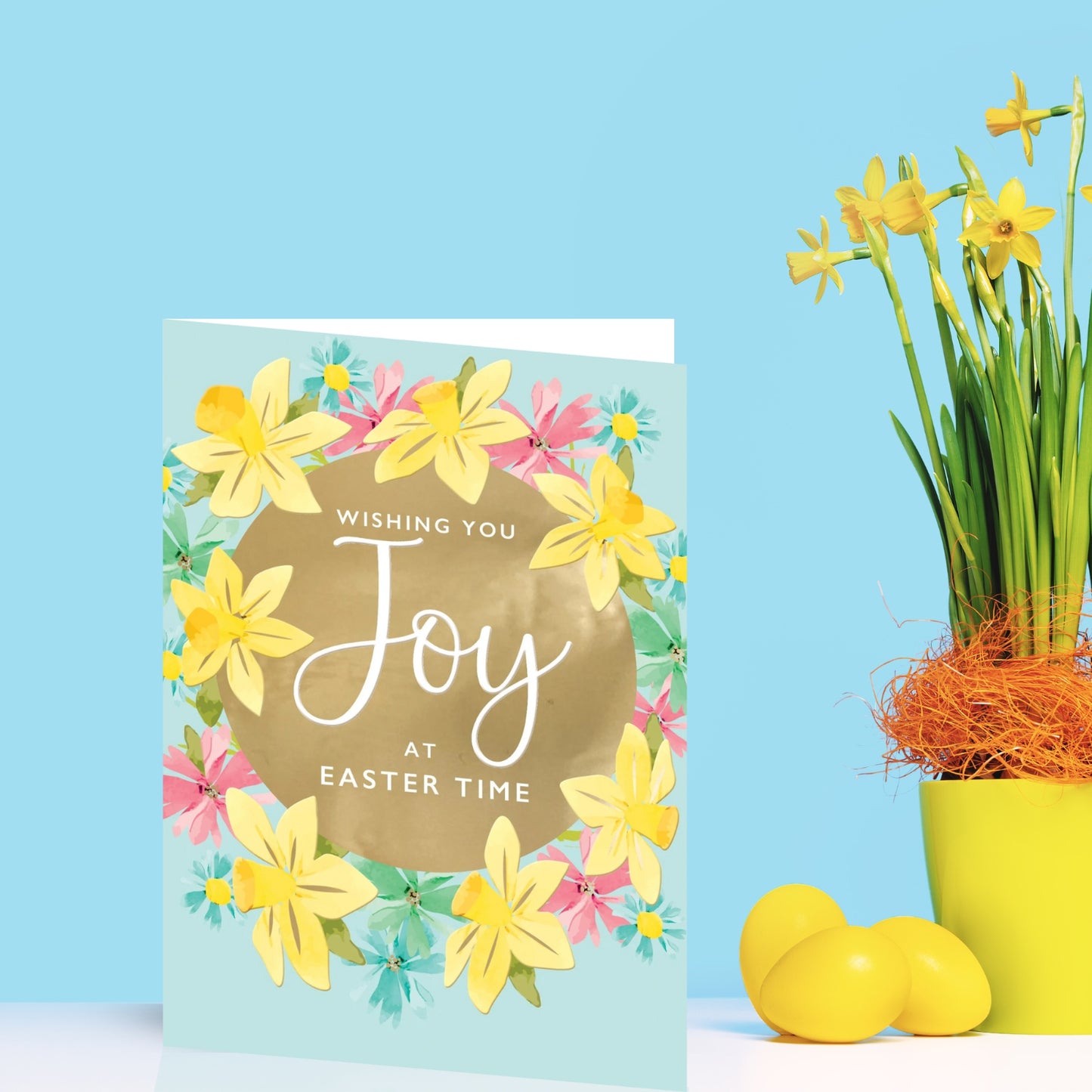 Wishing You Joy At Easter Time Daffodil Delight! Easter Greeting Card