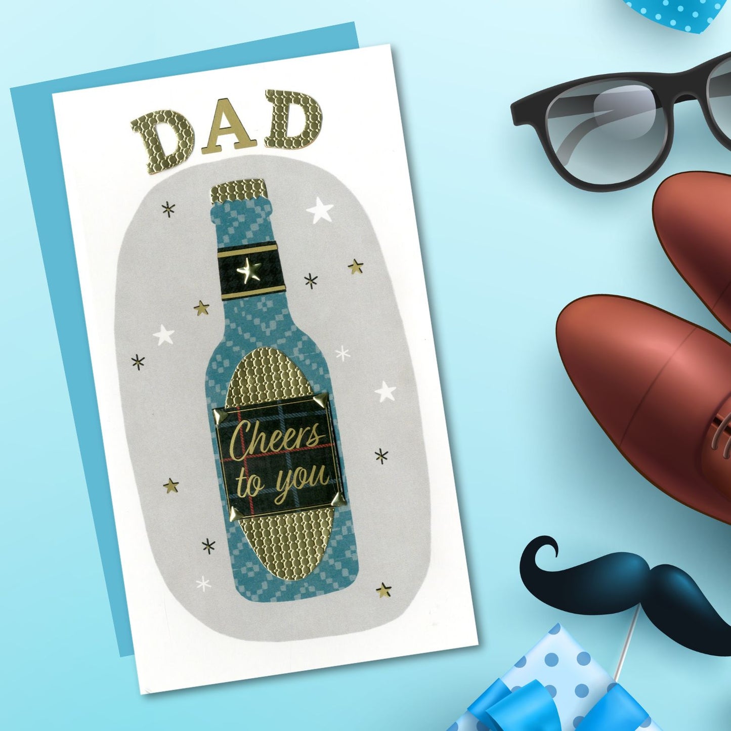 Dad Cheers To You Cool Dad Fuel! Hand-Finished Father's Day Greeting Card
