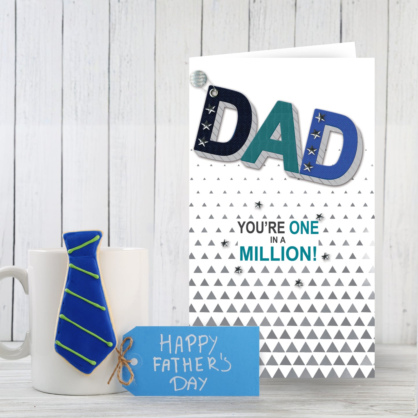 Hand-Finished Father's Day Card Dad You're One In A Million Embellished Card