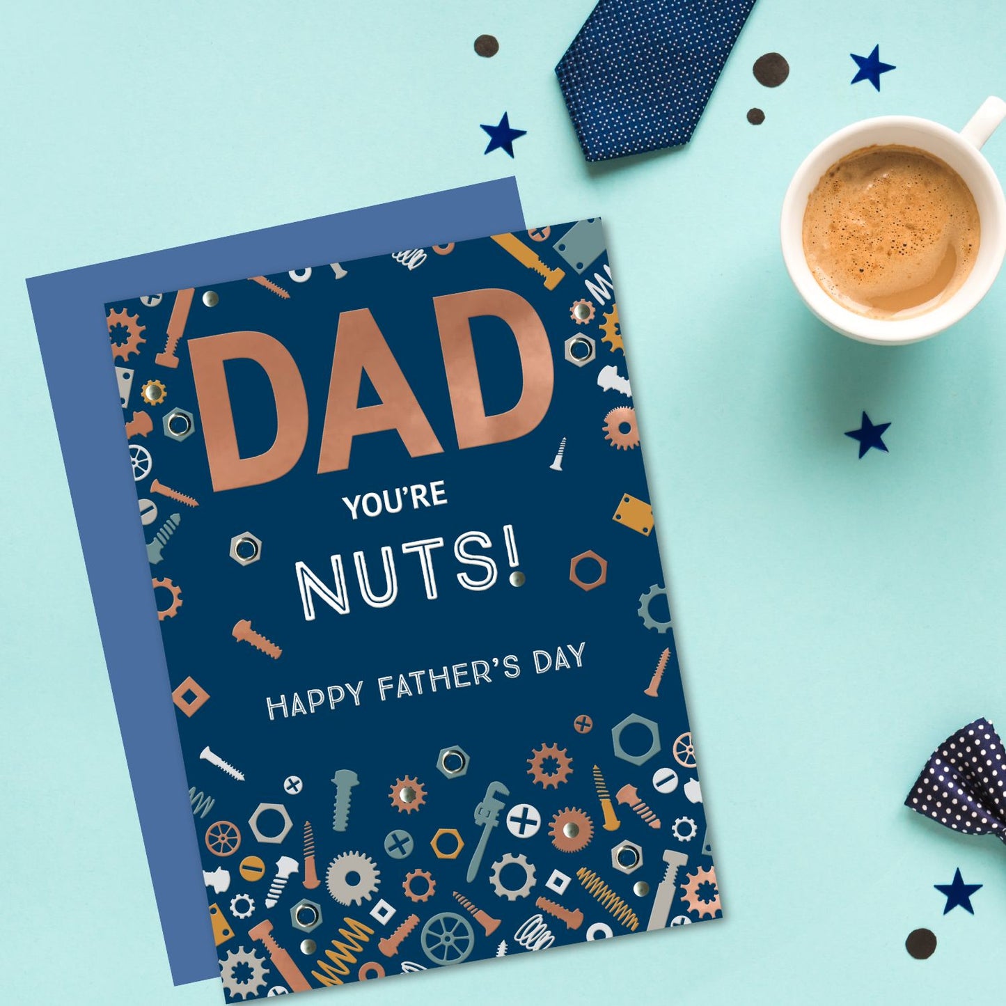 Dad You're Nuts Nutty Dad Card! Father's Day Contemporary Greeting Card
