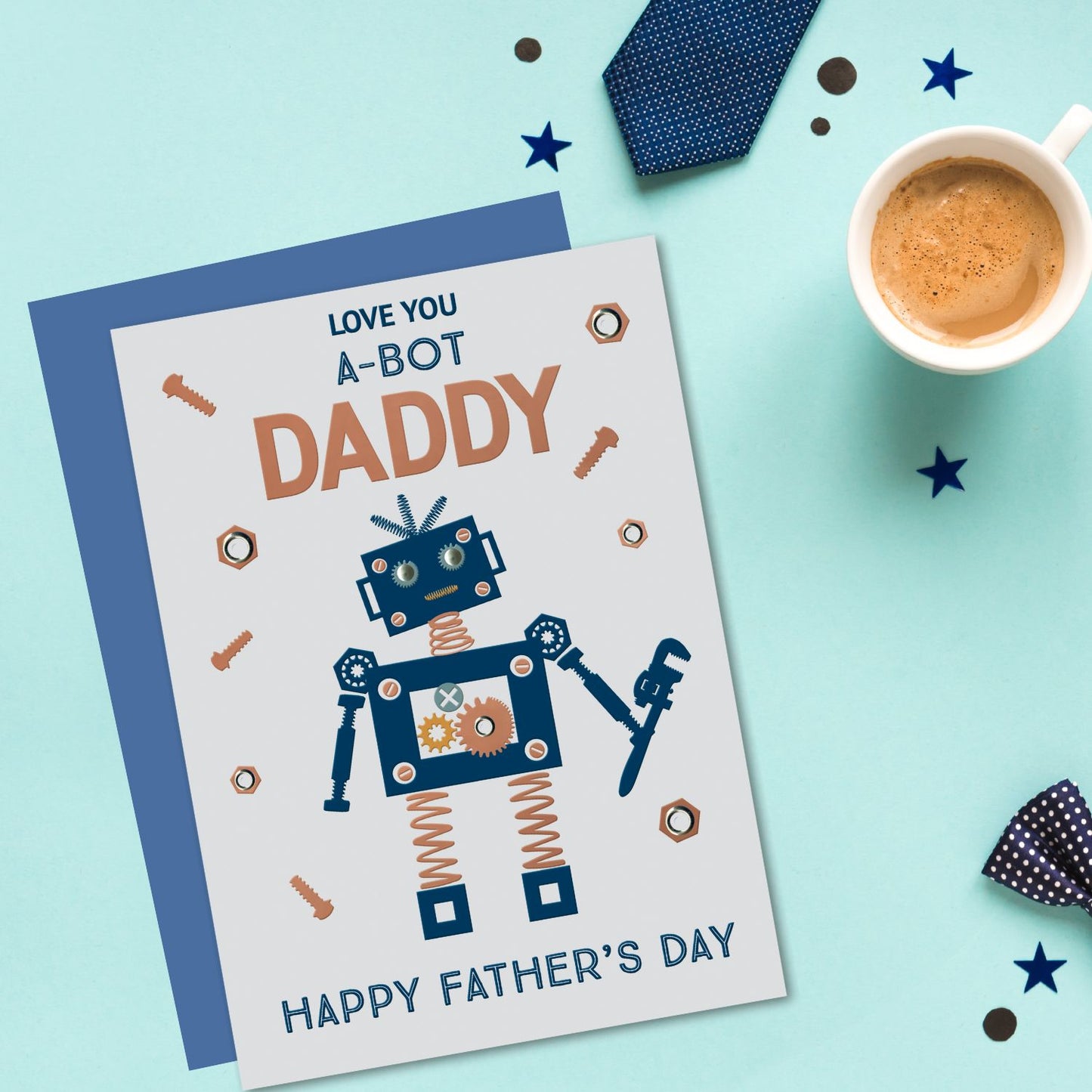 Love You A-Bot Daddy Super Robo-Fun! Embellished Father's Day Greeting Card