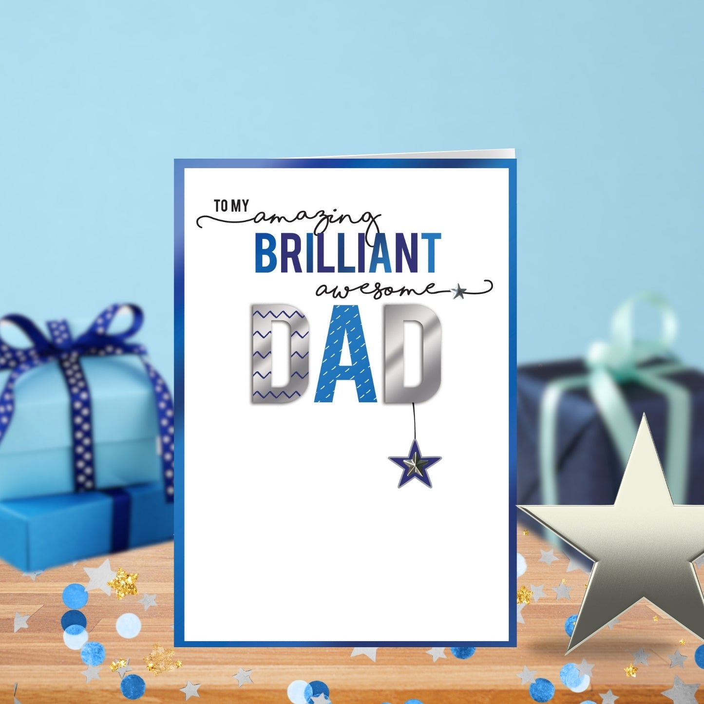 Amazing Brilliant Awesome Dad Embellished Father's Day Card