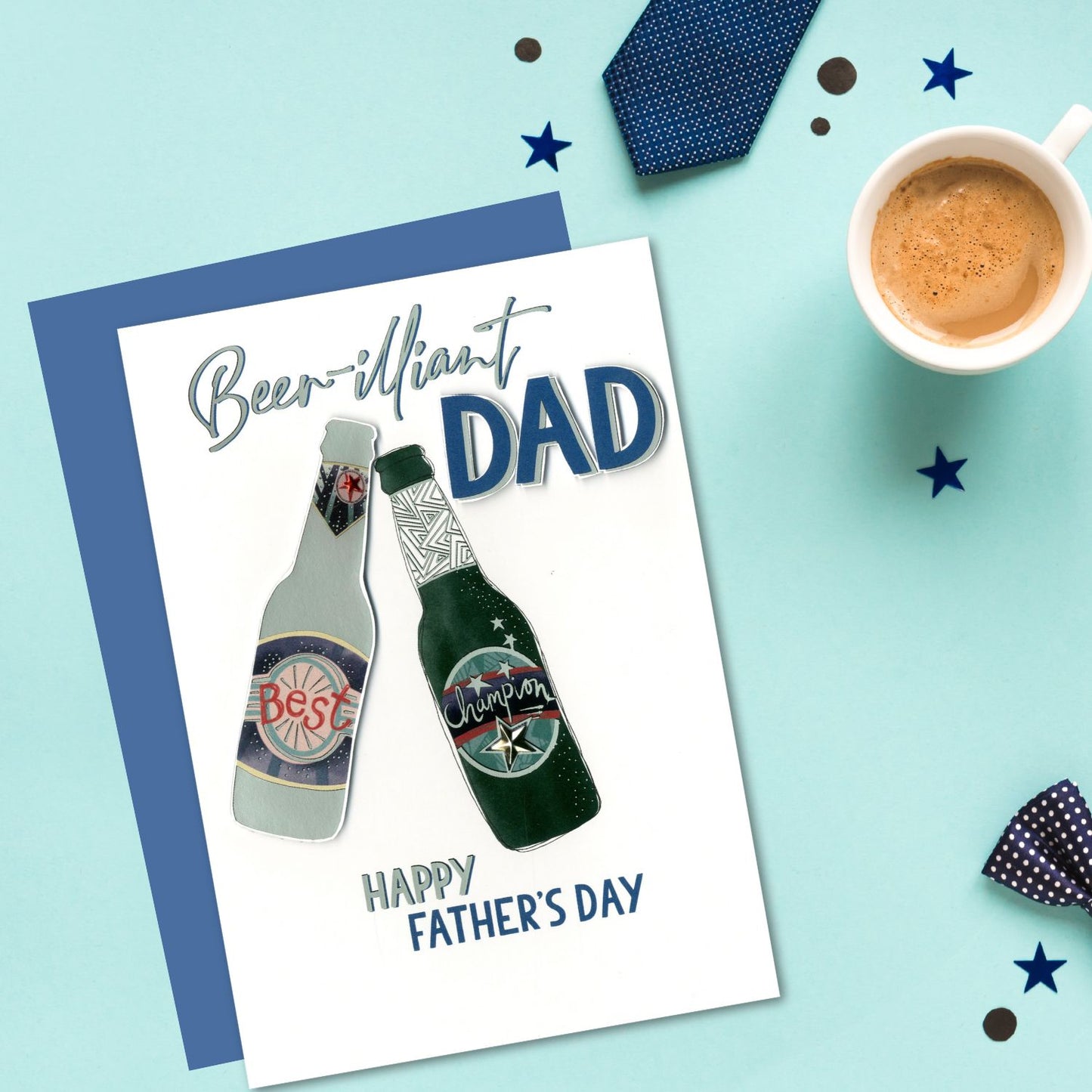 Beer-Illiant Dad Cheers To Dads! Hand-Finished Father's Day Greeting Card