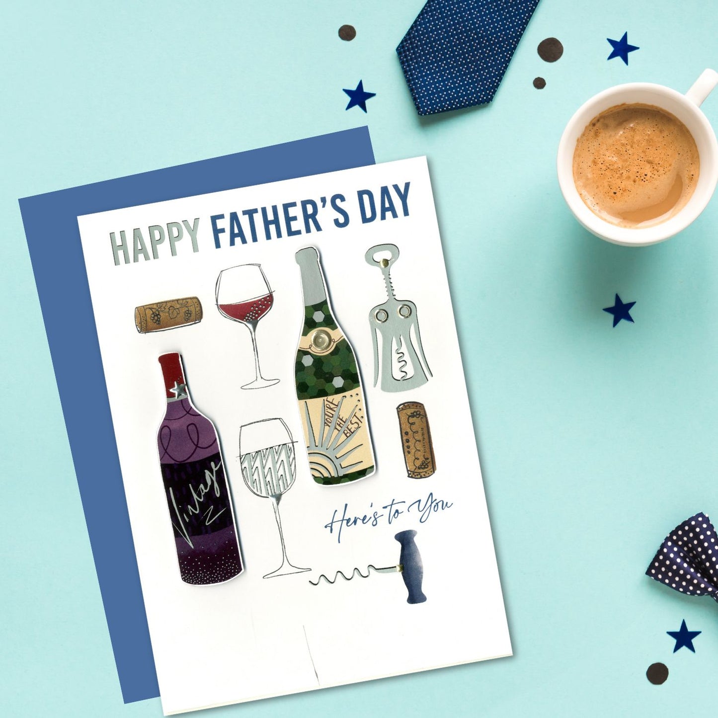 Here's To You Wine Wonderland! Hand-Finished Father's Day Greeting Card