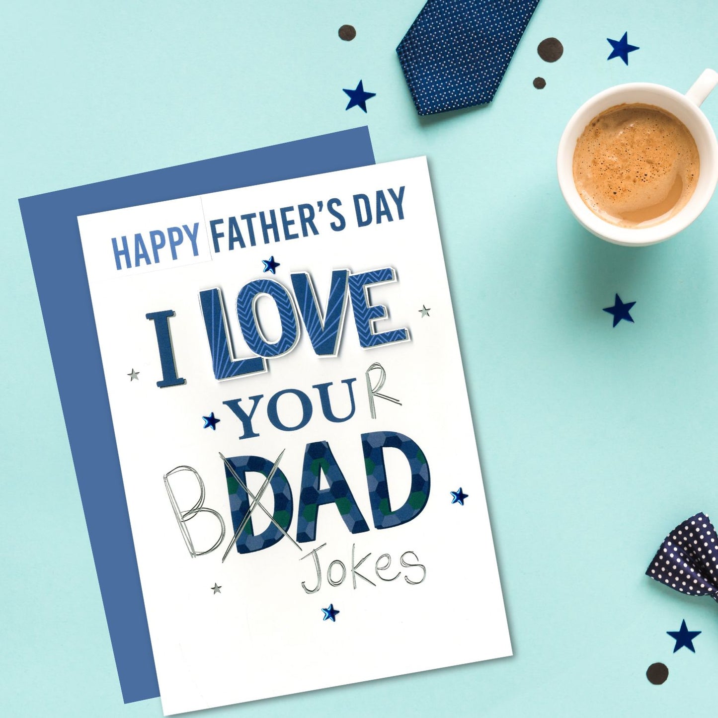 Dad Bad Jokes Fun Scribbles Hand-Finished Father's Day Greeting Card