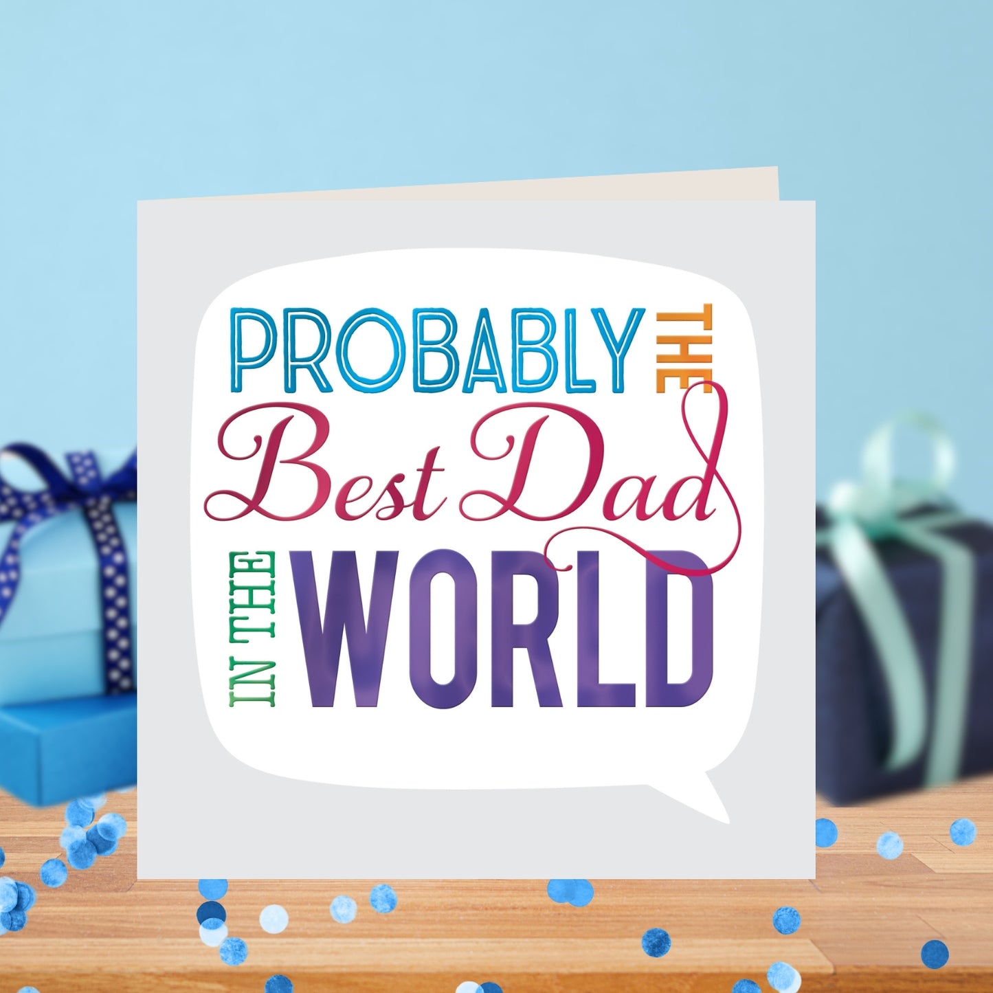 Best Dad Father's Day Square Script Greeting Card