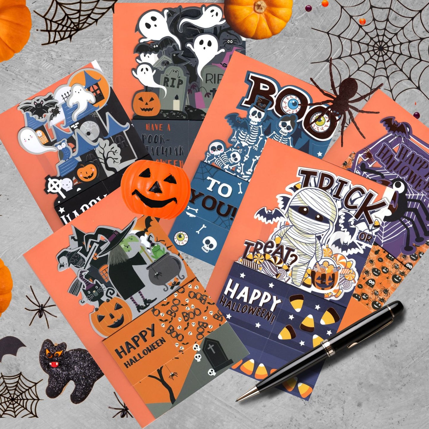 Spooky Spider Pop Up Halloween Card 3D Clever Cubes Greeting Card
