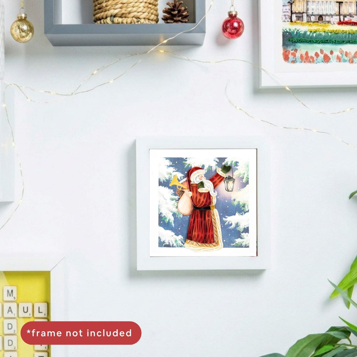 Quilling Christmas Card Father Christmas Quilled Art Hand-Finished Design