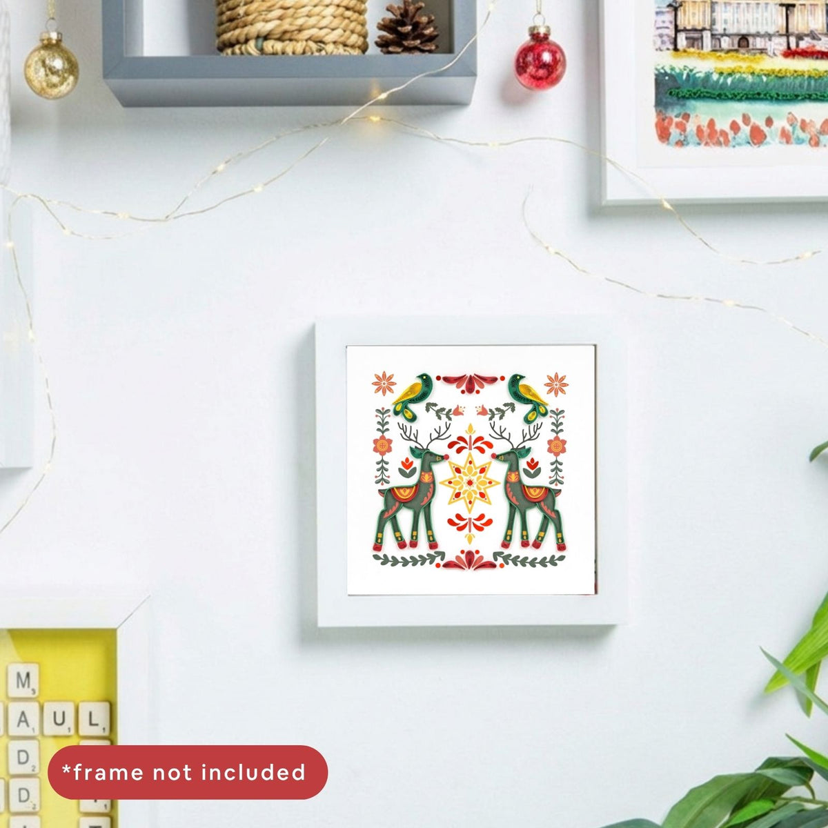 Quilling Christmas Card Scandinavian Nordic Quilled Art Hand-Finished Design