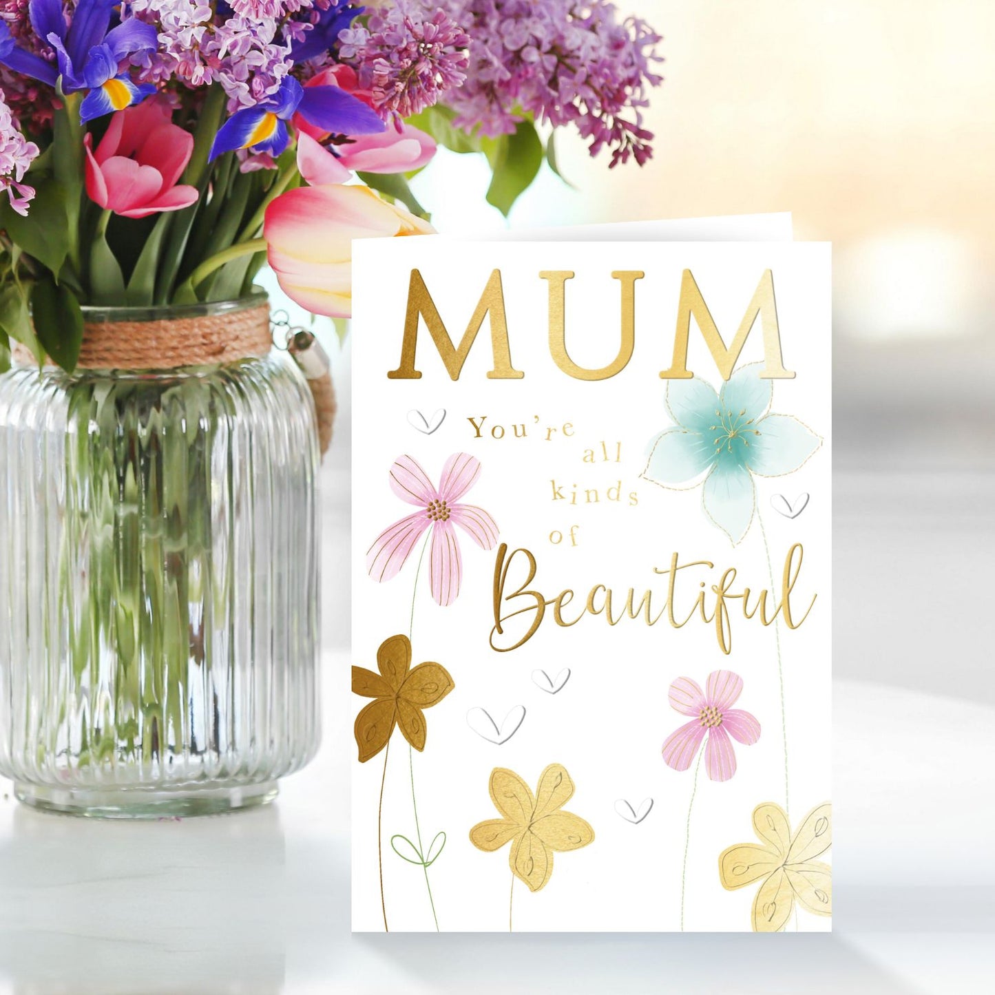Mum You're All Kinds Of Beautiful Gold Blossom Fun! Birthday Greeting Card