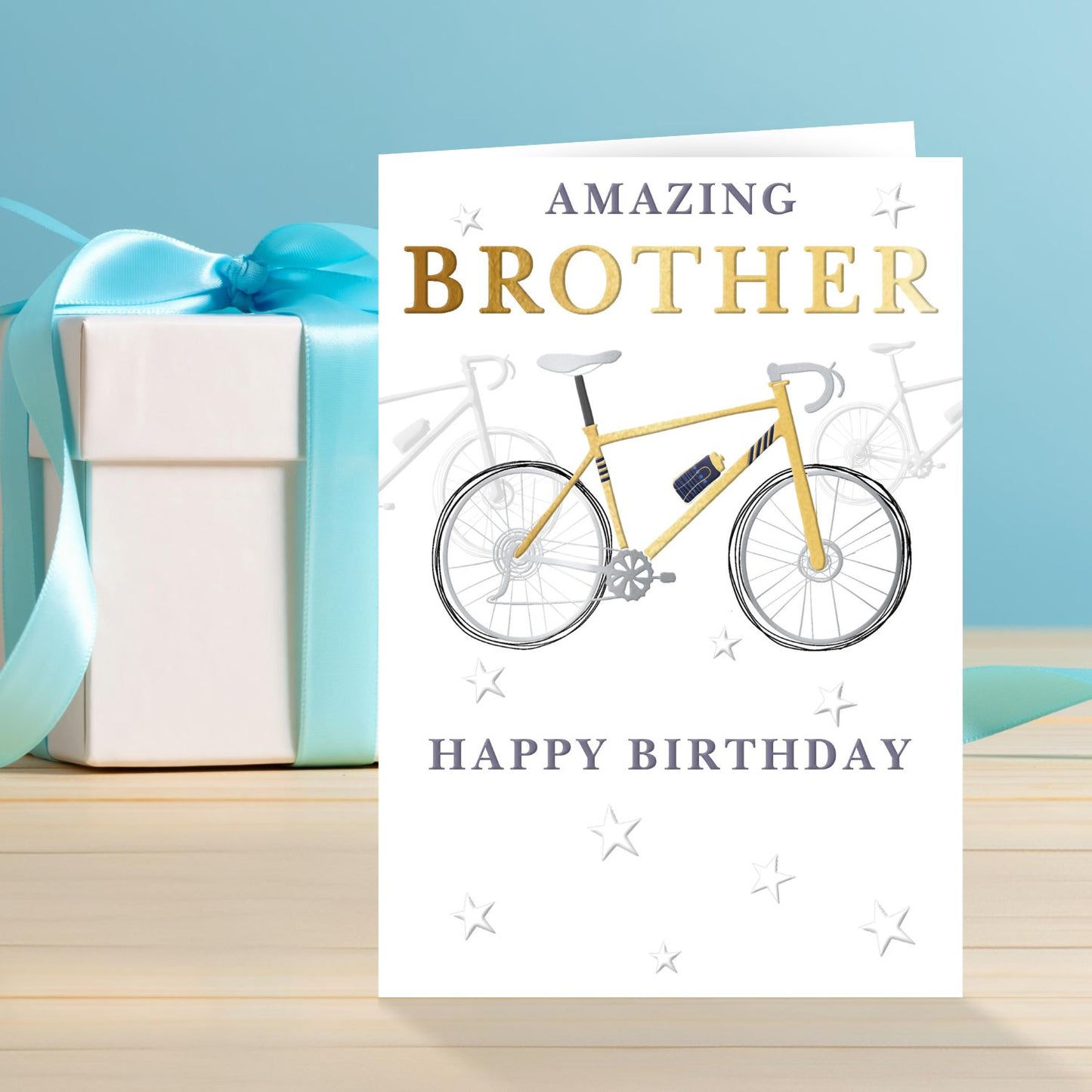 Amazing Brother Party On Wheels! Cycling Birthday Greeting Card