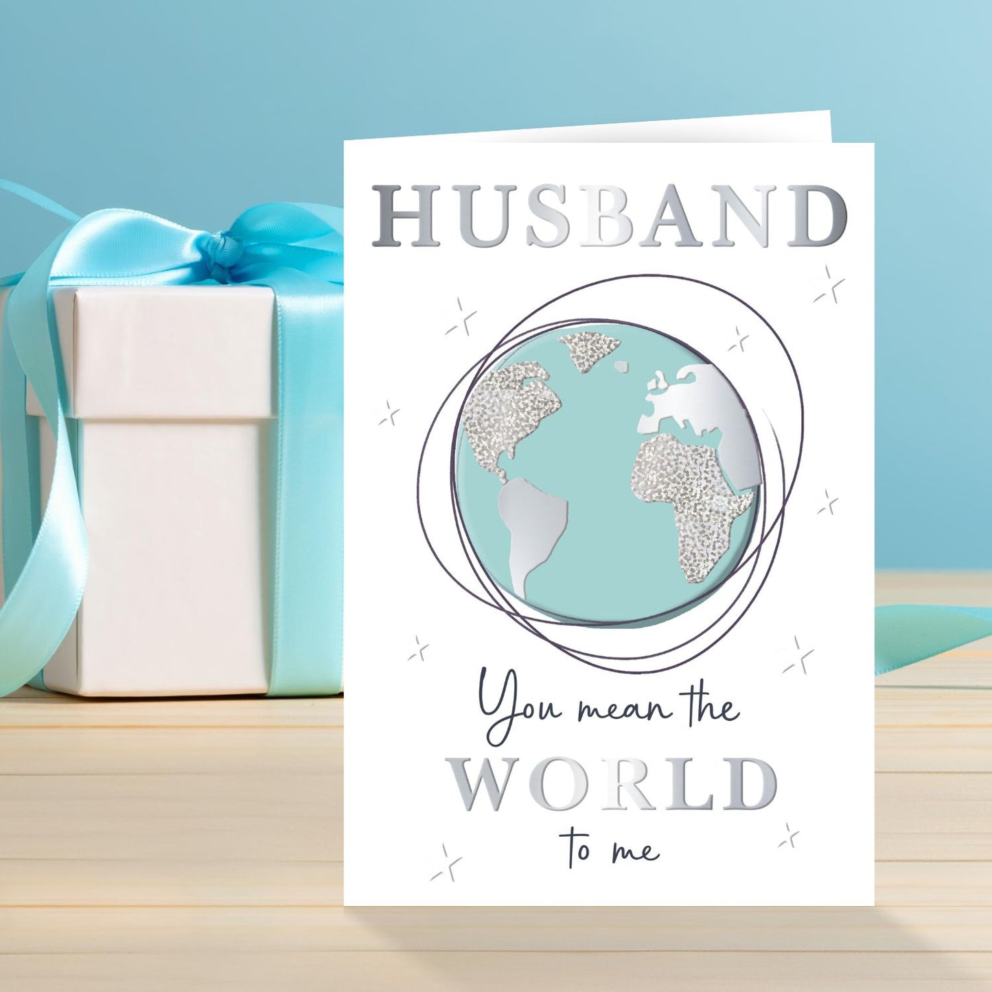 Husband You Mean The World Global Love! Birthday Greeting Card