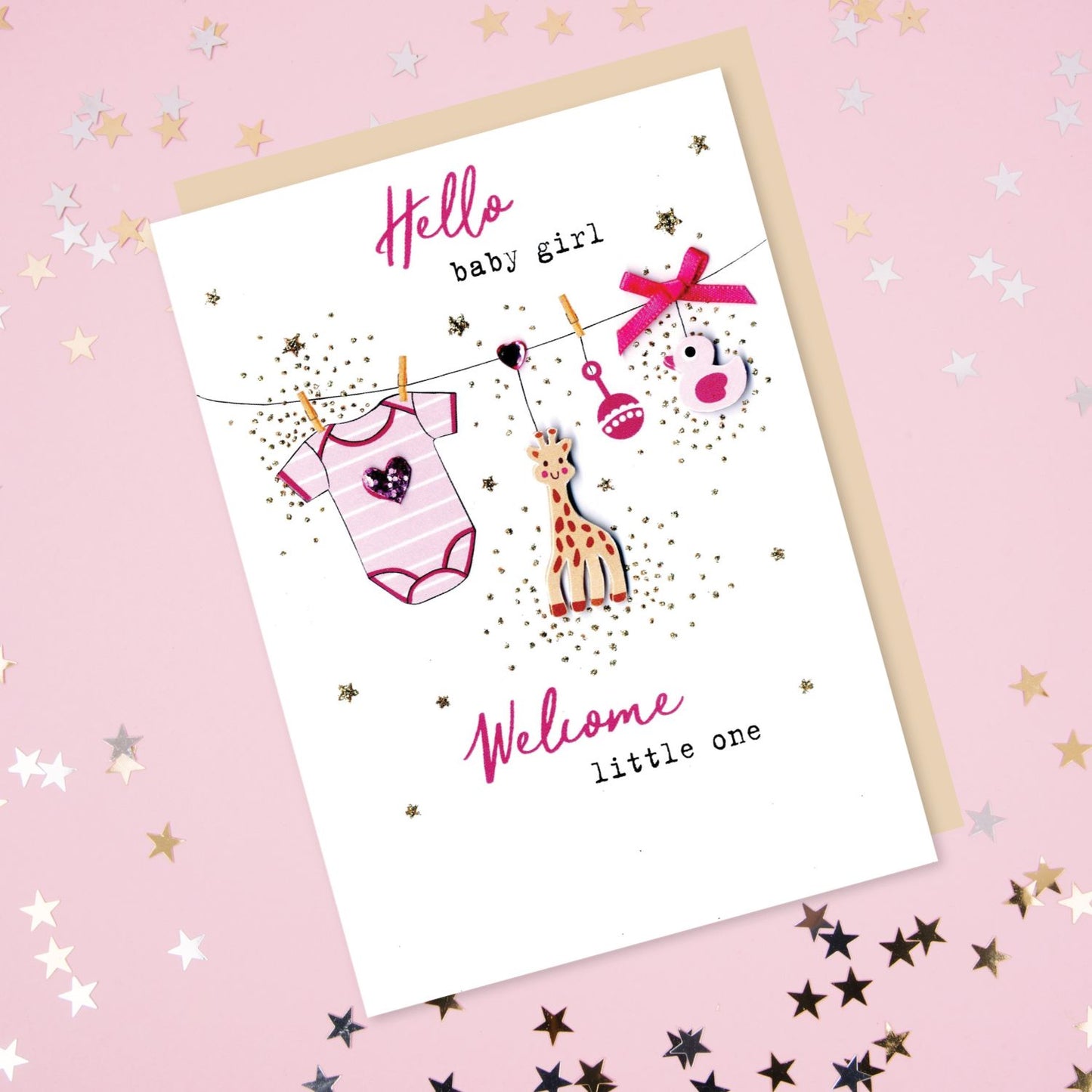 Hello Baby Girl Welcome Little One Irresistible Greeting Card