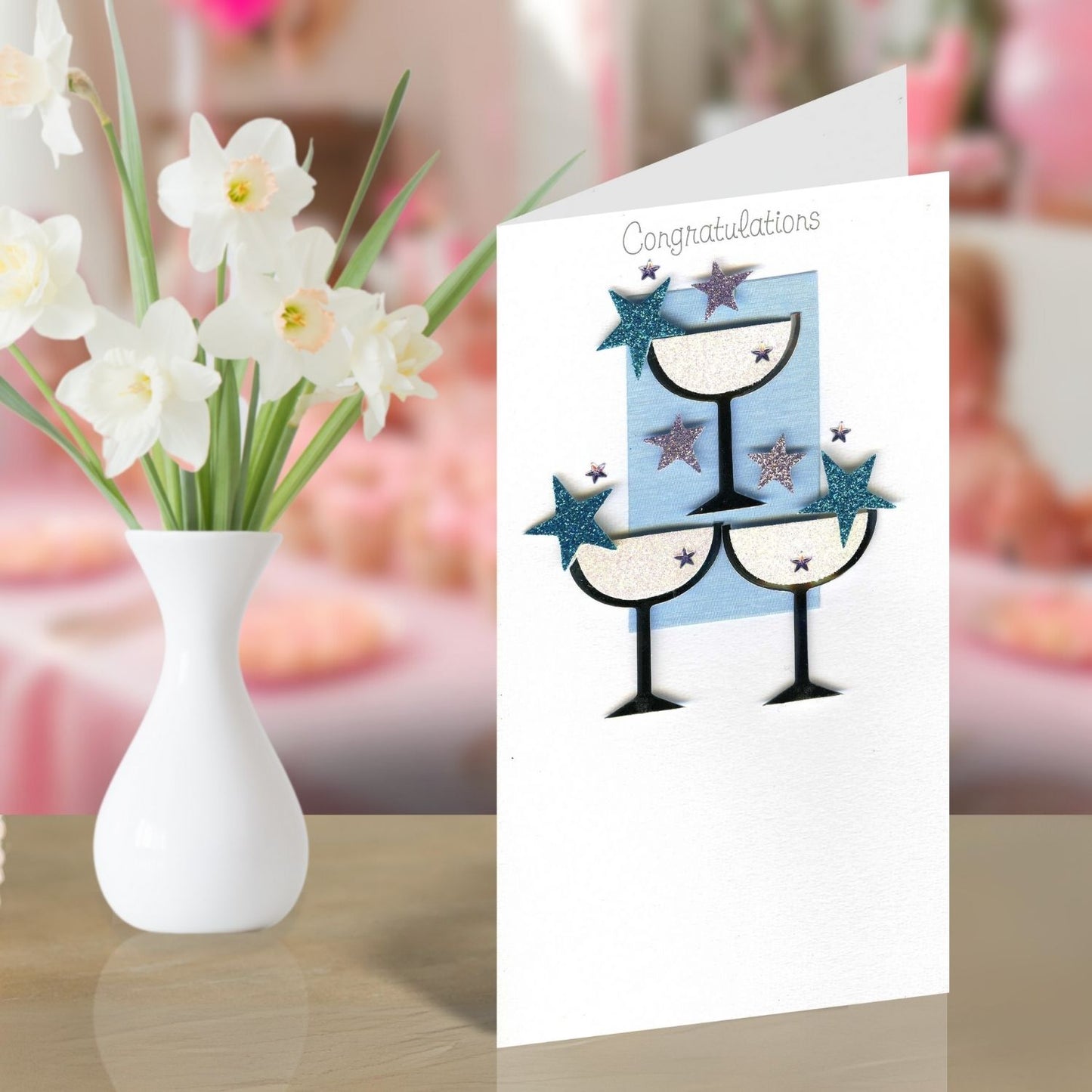 Congratulations Well Done Luxury Champagne Greeting Card