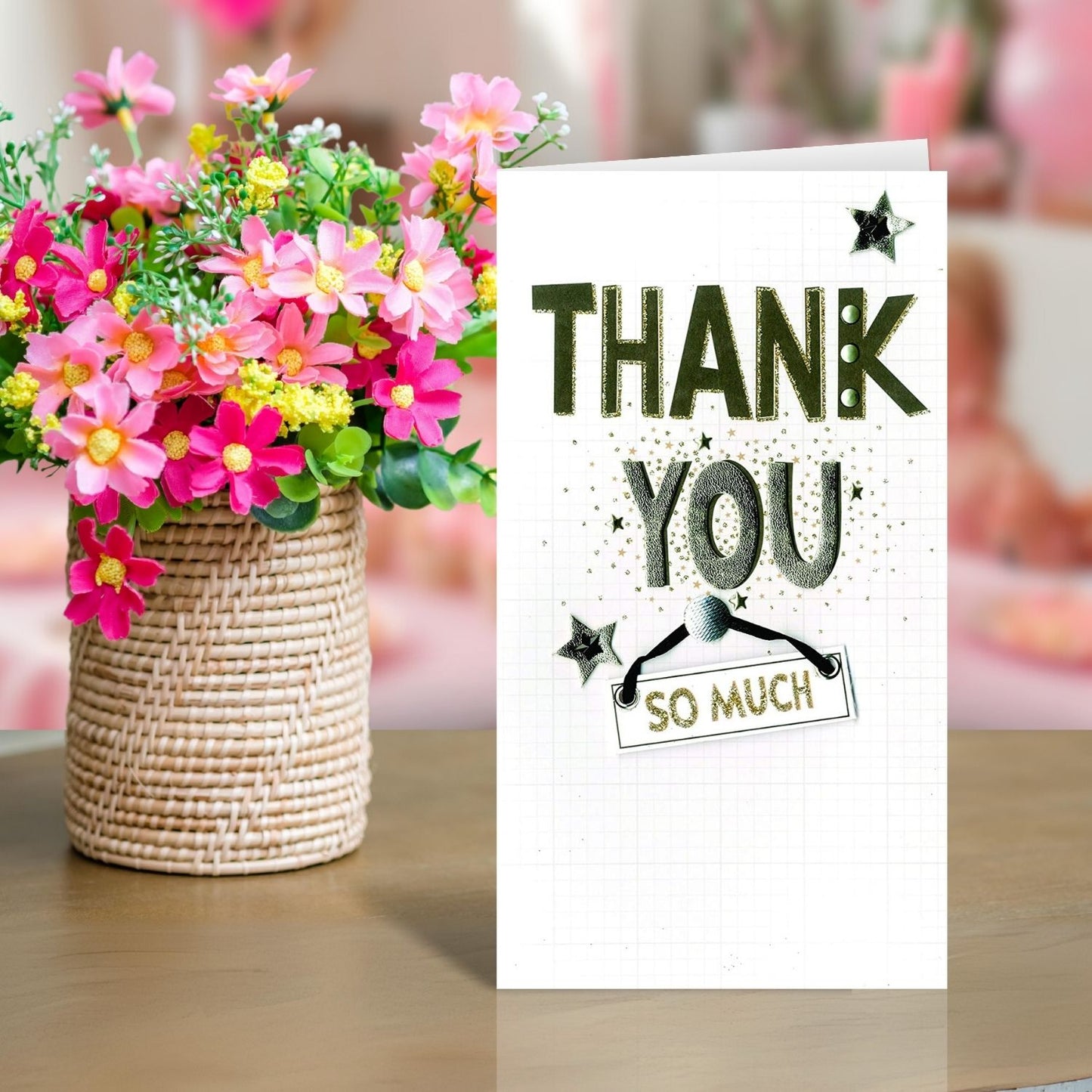 Thank You Greeting Card Hand-Finished