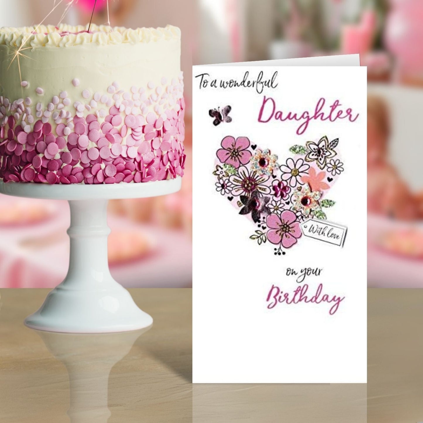 Wonderful Daughter Birthday Greeting Card Hand-Finished