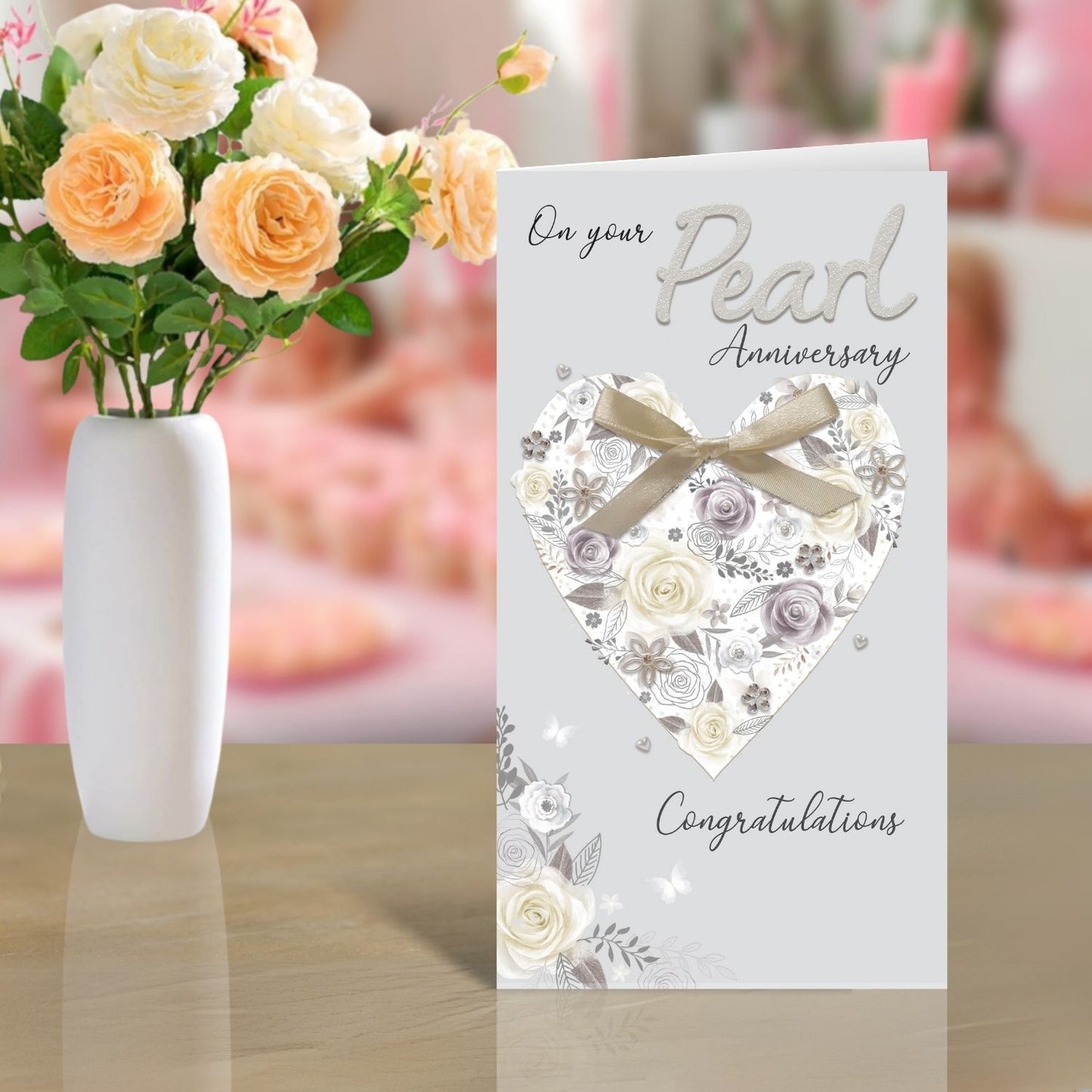 On Your Pearl 30th Anniversary Card Embellished Champagne Greeting Card