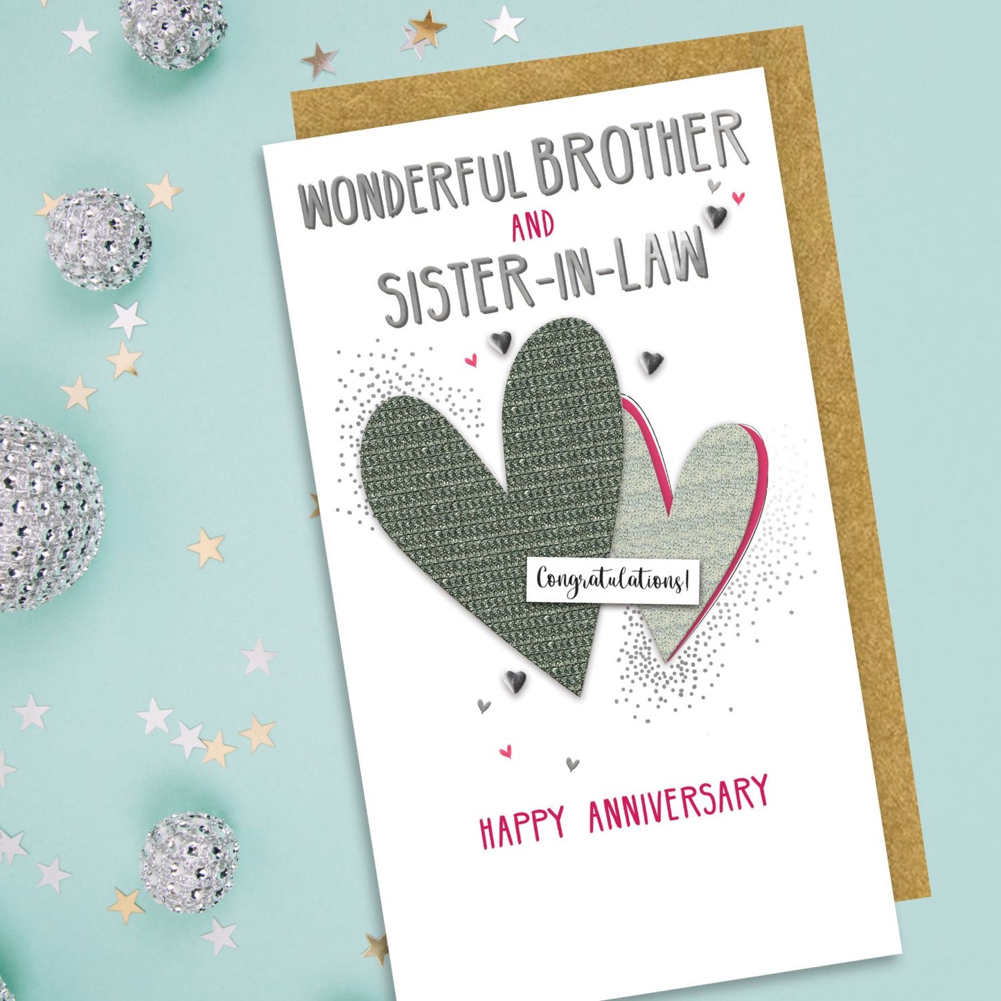 Happy Anniversary Brother & Sister-In-Law Hand-Finished Anniversary Card
