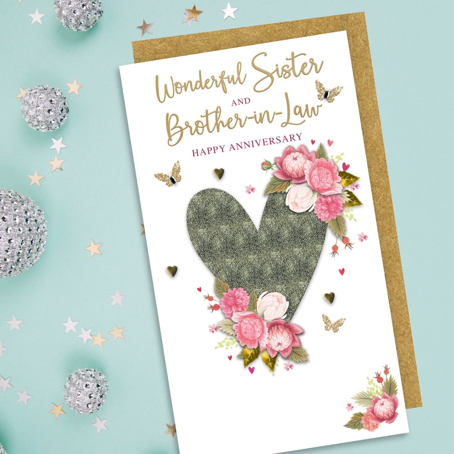 Sister & Brother-In-Law Happy Anniversary Hand-Finished Anniversary Card