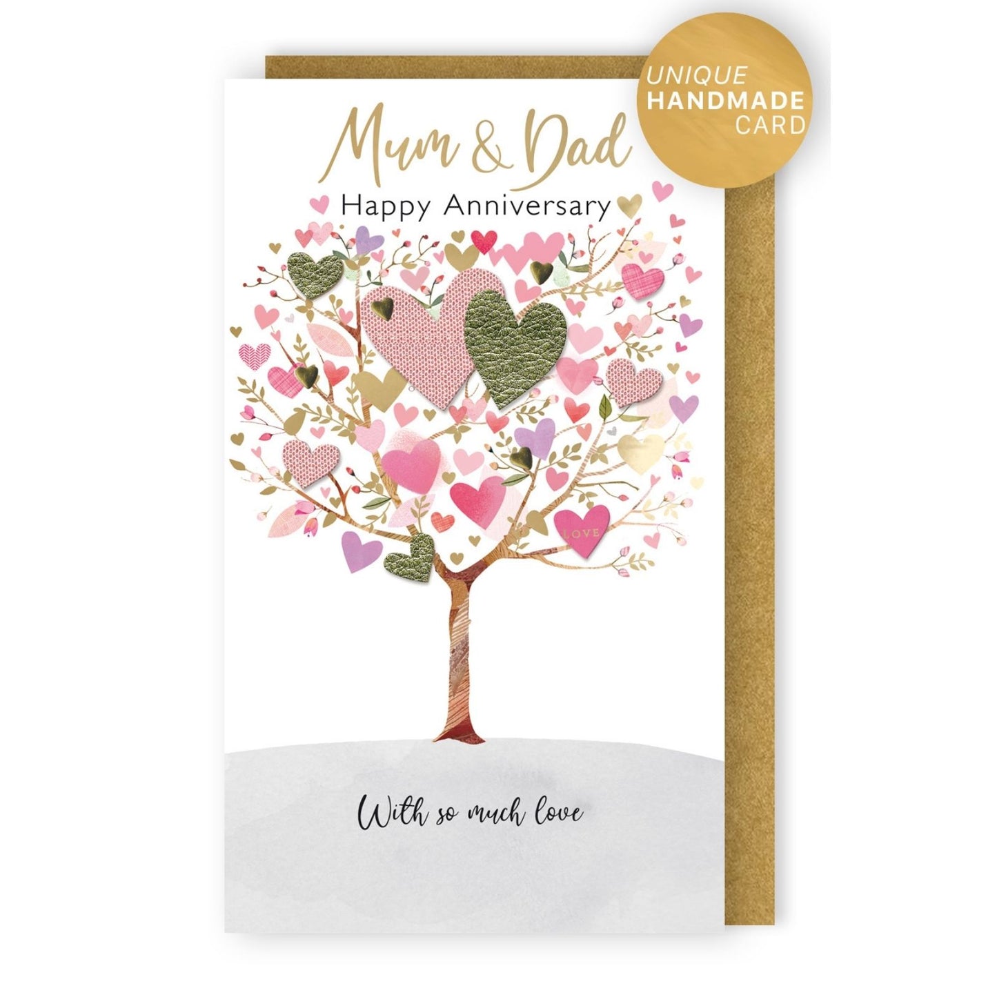 Mum & Dad Happy Anniversary Card Champagne Hand-Finished Embellished Design