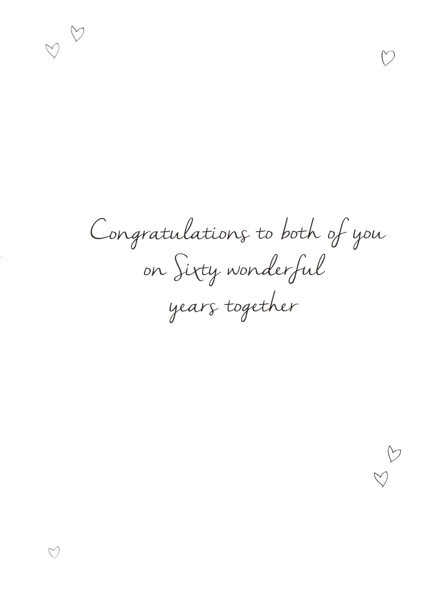 60th Diamond Anniversary Greeting Card Second Nature Just To Say Cards