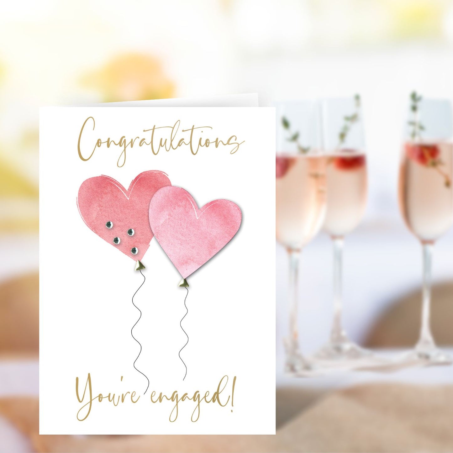 Congratulations You're Engaged Love Blooms! Hand-Finished Engagement Card