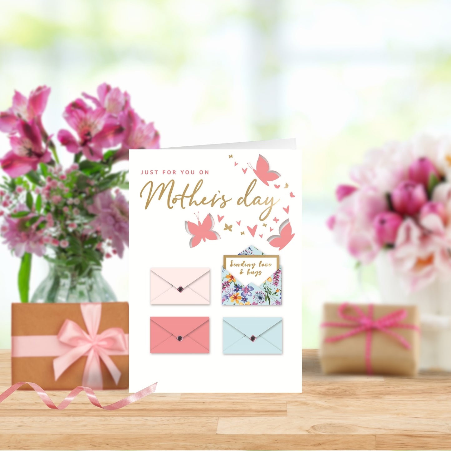 Sending Love & Hugs Embellished Mother's Day Card
