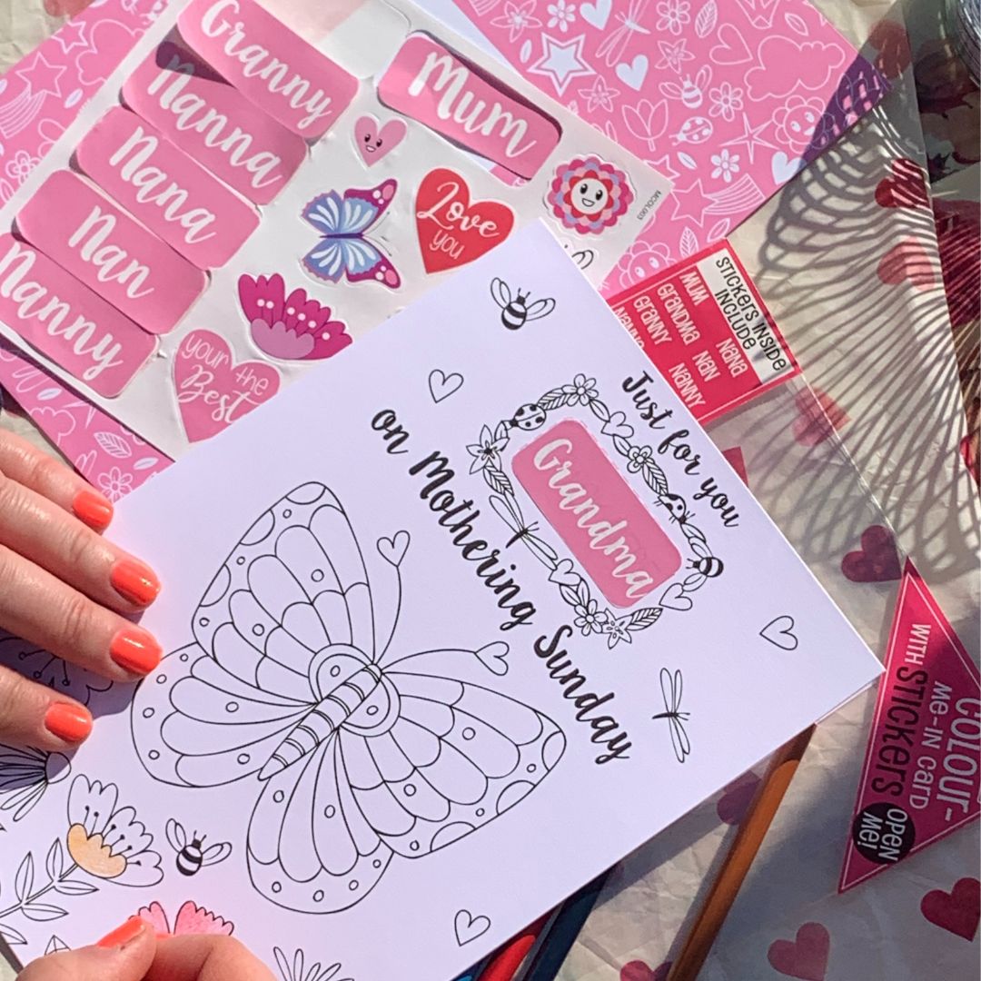 Just For You Nanna Colour-Me-In Mother's Day Greeting Card With Stickers