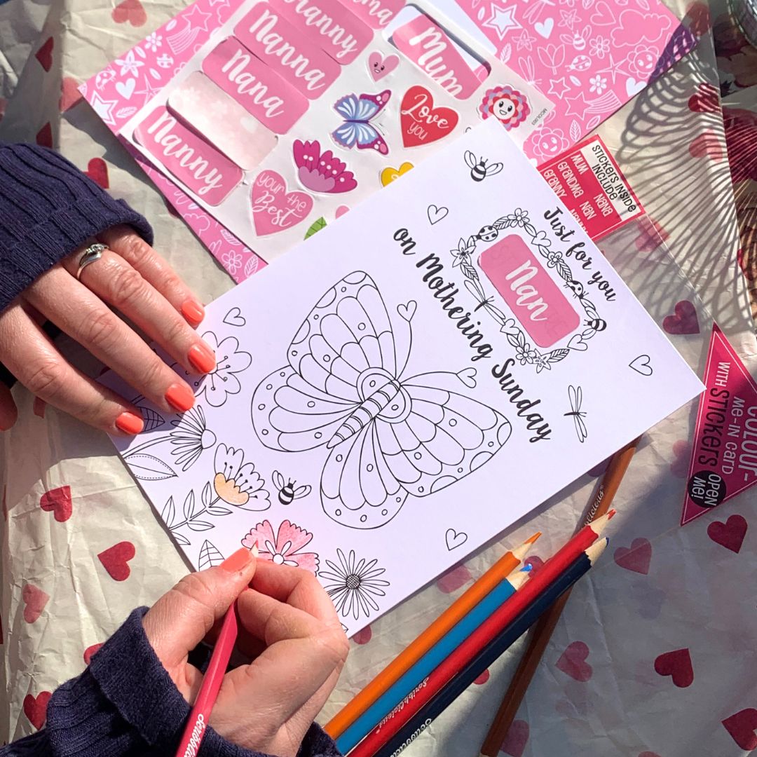 Just For You Nan Colour-Me-In Mother's Day Greeting Card With Stickers