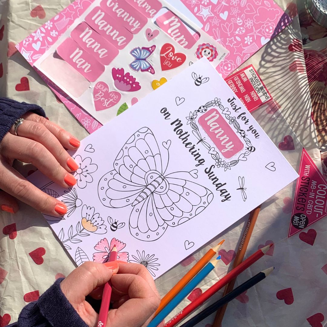 Just For You Nanny Colour-Me-In Mother's Day Greeting Card With Stickers