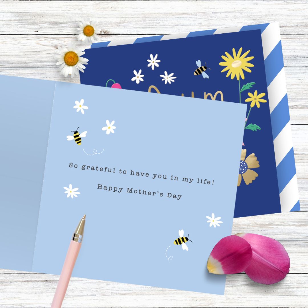 Wildflower Mum Thank You Bee-Autiful Contemporary Mother's Day Card