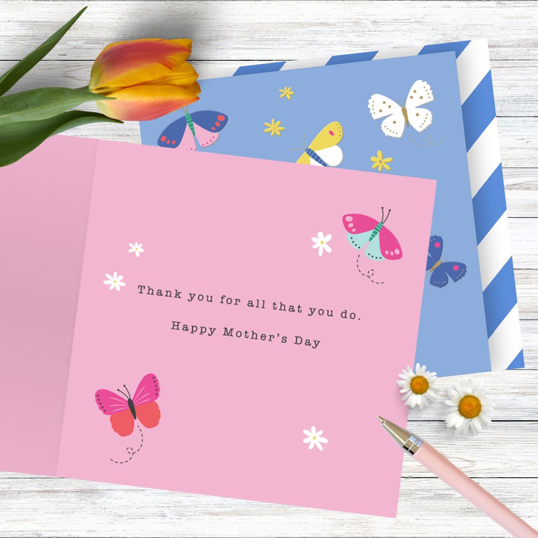 Wildflower For You Mum Butterfly Hugs! Contemporary Mother's Day Card
