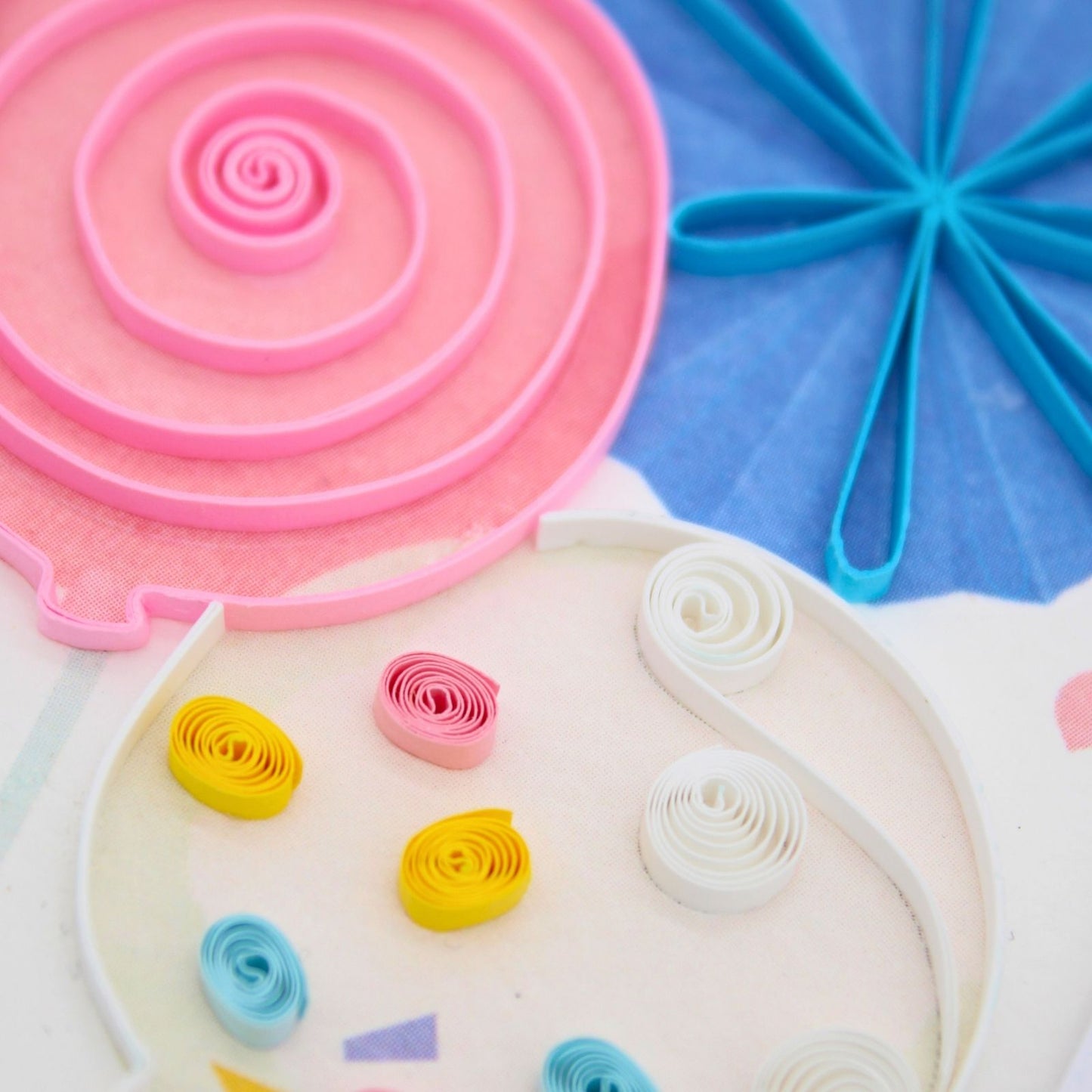 Origamo Pink Birthday Balloons Mini Quilled Handmade Greeting Card For Her